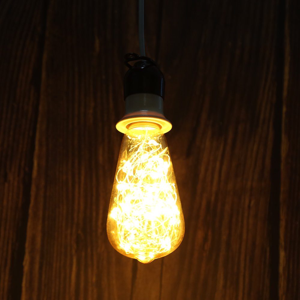 E27 antike Antike Nostalgie Edison LED Amber G125 Vintage 2700K ST64 Lampe Glühbirne, E27 Dekor, wechselbar, ST64 Glühlampe Bulb, LED und Vintage oyajia Retro-Licht Warmweiß, Warm A Flutlichtstrahler