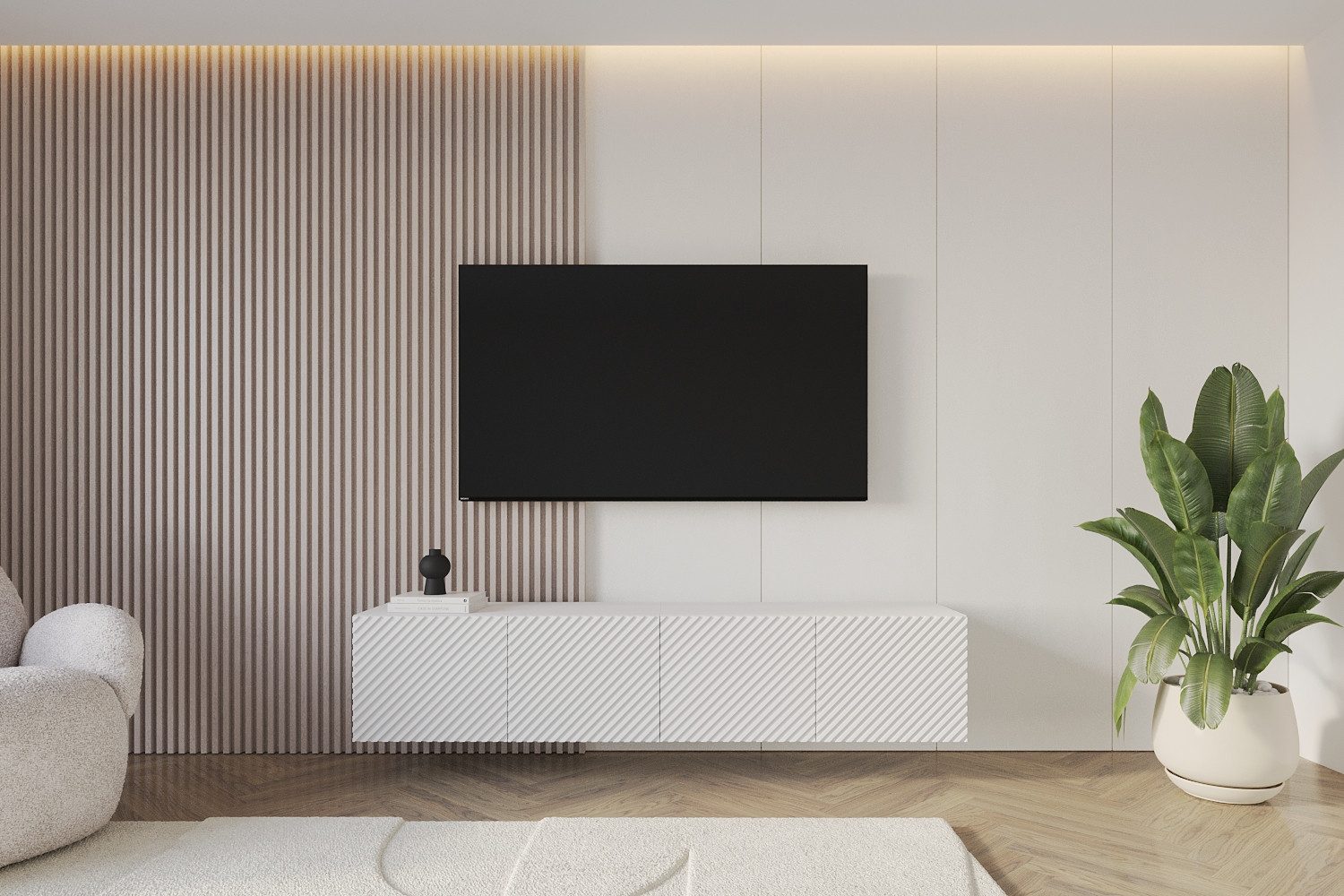 ALTDECOR Lowboard ZENO (2 St., TV-Schrank, TV Möbel, TV Cabinet, Fernsehtisch hängend 2x100cm), Fernseher schrank, TV Kommode, TV Tisch, TV Sideboard, TV Boar