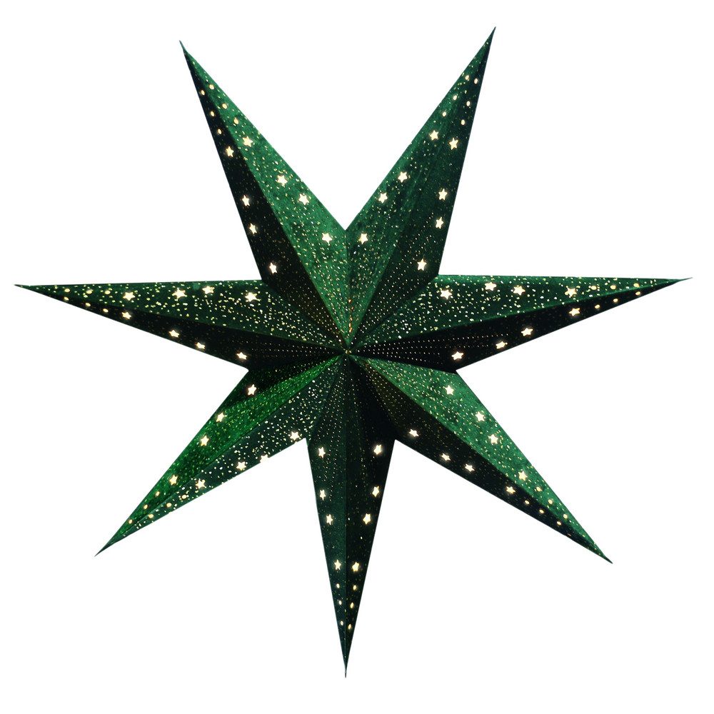 MICA Adventskranz Stern aus Papier - grün/gold - ca. 60 cm