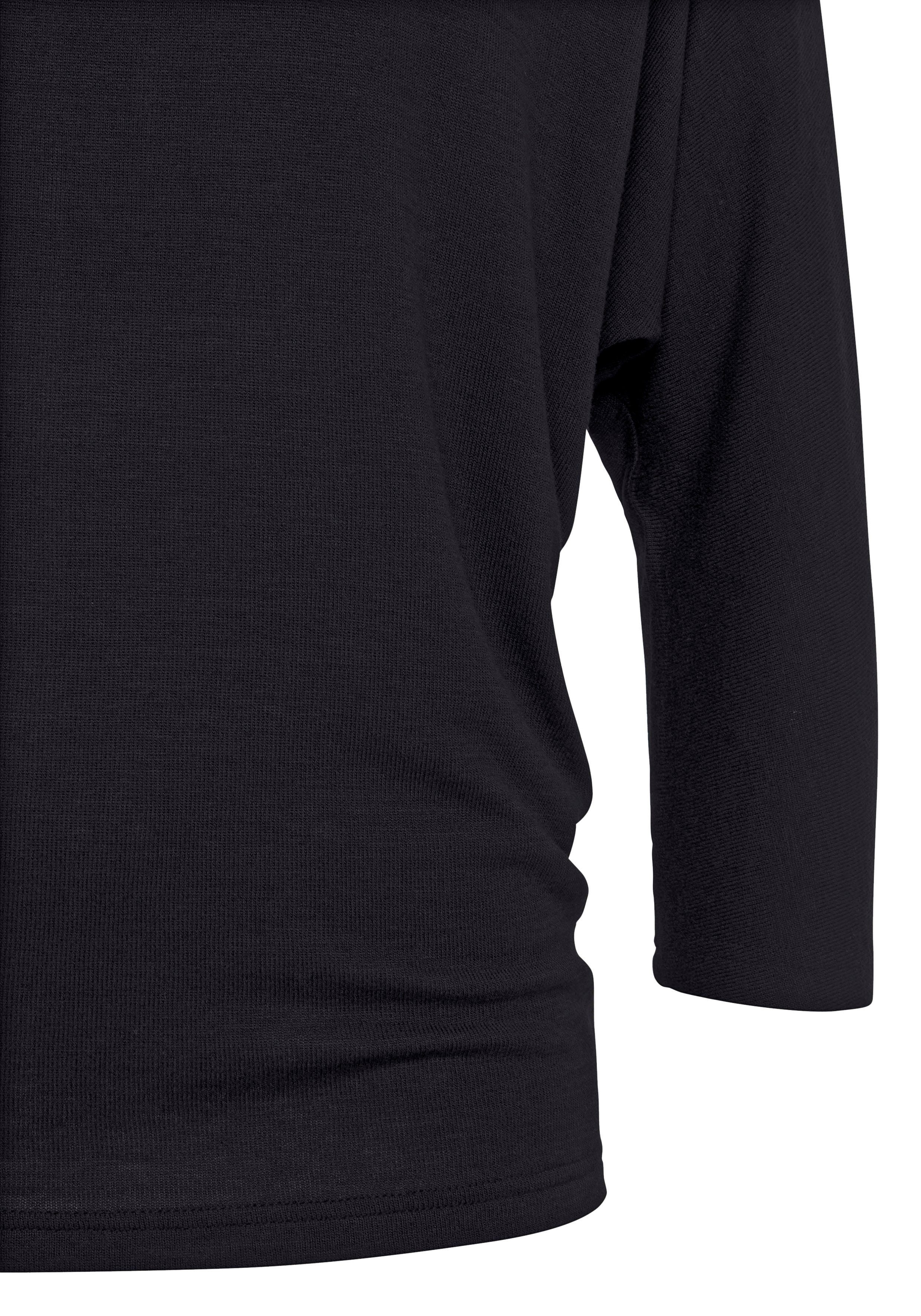 LASCANA 3/4-Arm-Shirt aus elastischem Feinstrick mit Viskose – Bild 3 von 5
