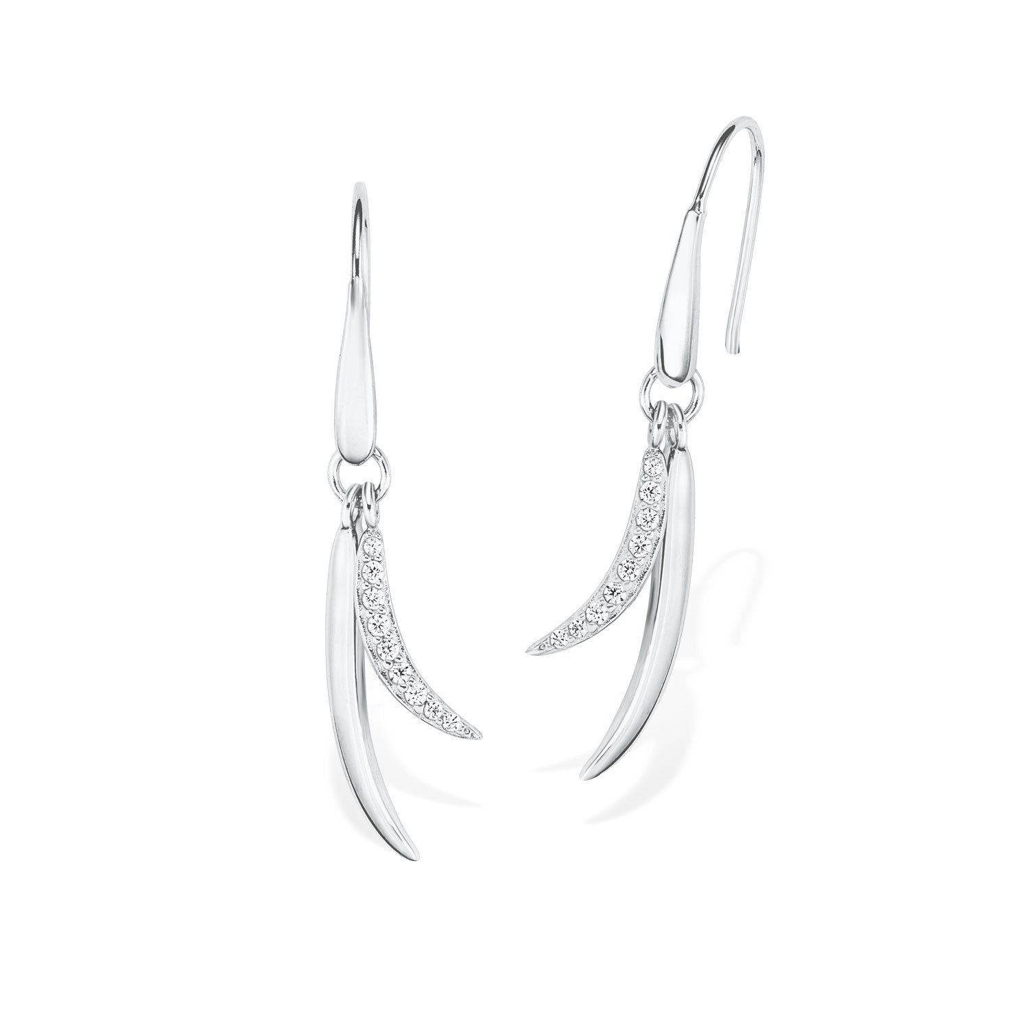 Amor Paar Ohrhänger für Damen, 925 Sterling Silber, Zirkonia synth. (Ohrhänger, 2-tlg)