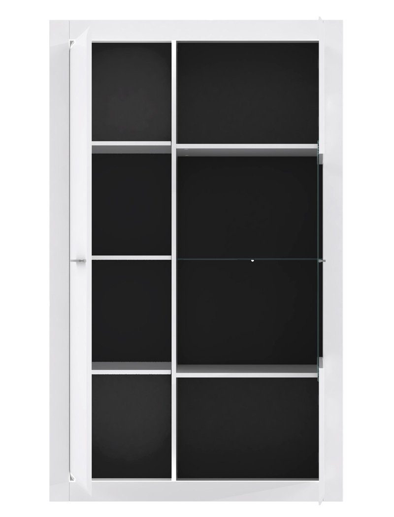 expendio Wohnzimmer-Set Livorno (Spar-Set, 31, LED-Lichtleisten Hochglanz 4-St), mit weiß