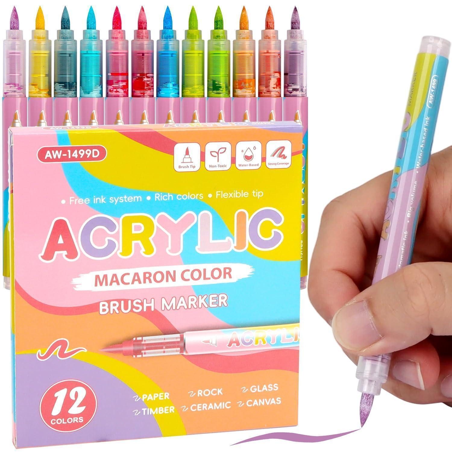 LuxusKollektion Lackmarker Acrylmarker Set Farbverlauf 12 Stifte Pastell