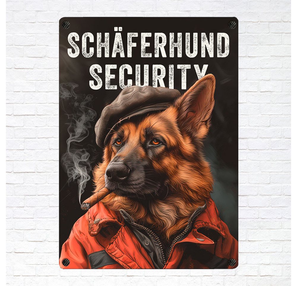 Thumbnail - Cadouri Warnschild Hundewarnschild 'Schäferhund Security' Hinweisschild mit Hunderasse, (Securityschild für den Hundehau...