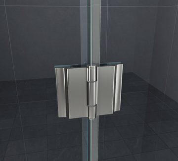 Home Systeme Eckdusche STUTTGART Duschkabine Dusche Duschwand Duschabtrennung Duschtür Glas, BxT: 80x80 cm
