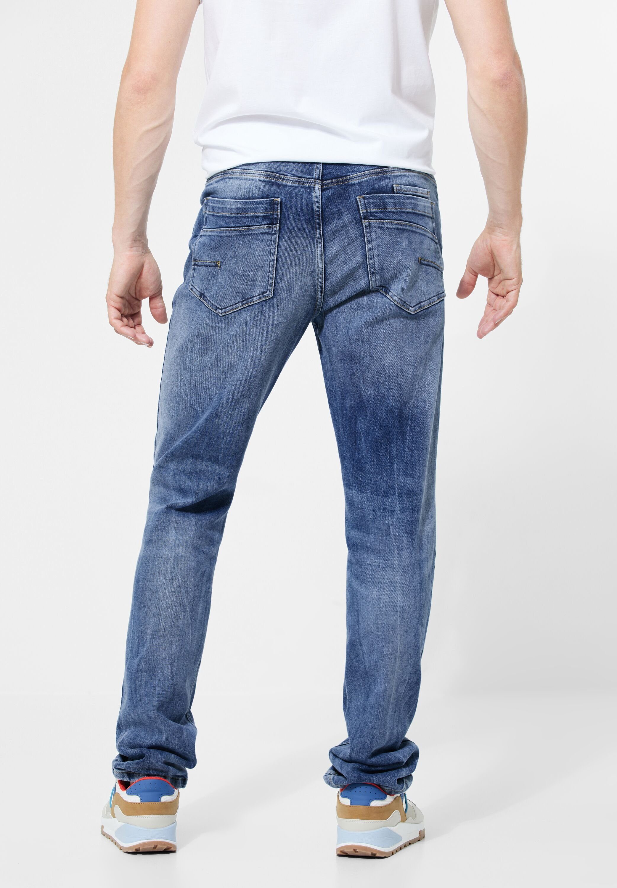 STREET ONE MEN Regular-fit-Jeans im Used Look real blue heavy random wash | Straight-Fit Jeans