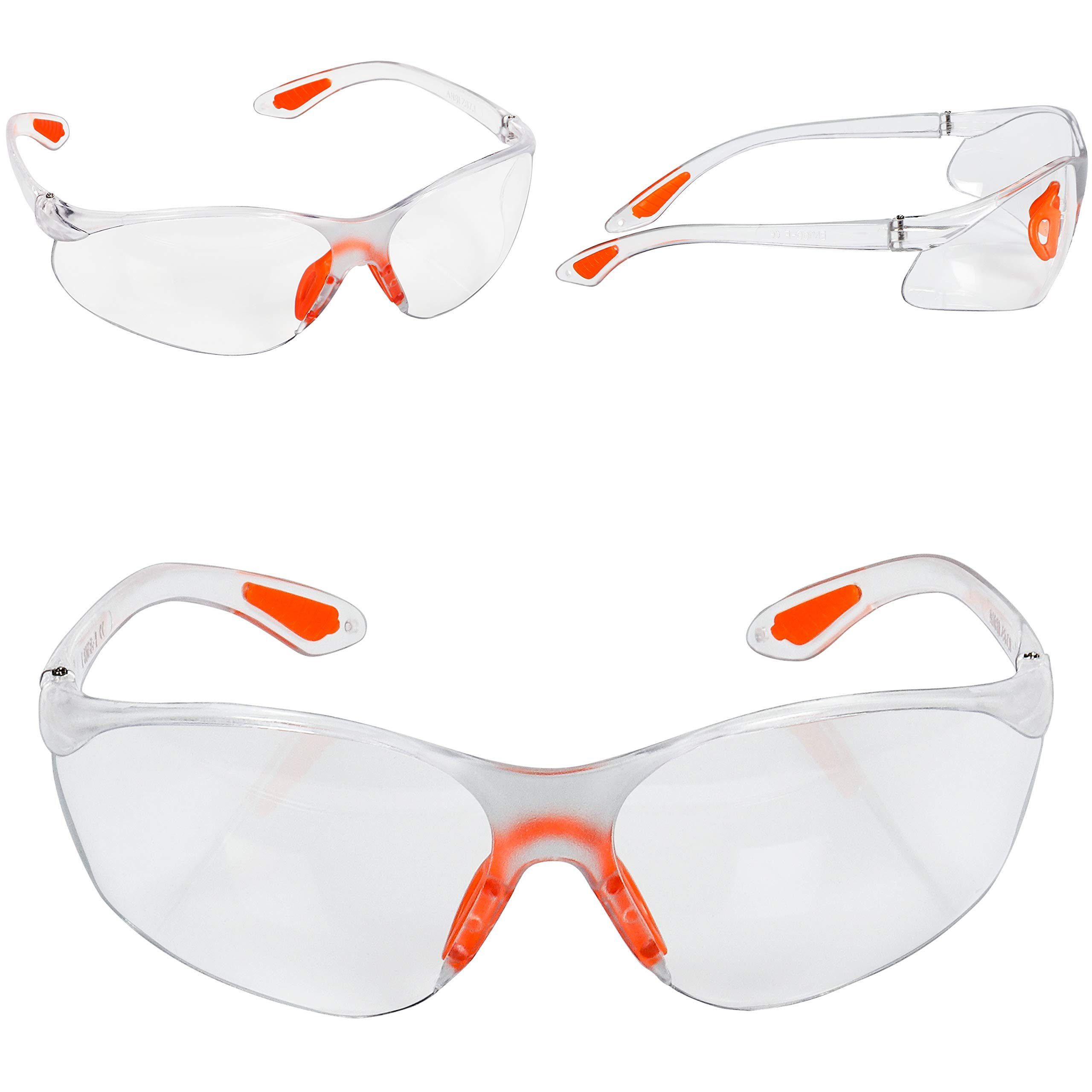 Schutzbrillen Gummieinsatz Kurtzy mit für 24er für Pack sicheren Schutzbrillen mit Augenschutz sicheren Augenschutz, Pack 24er Arbeitsschutzbrille Gummi