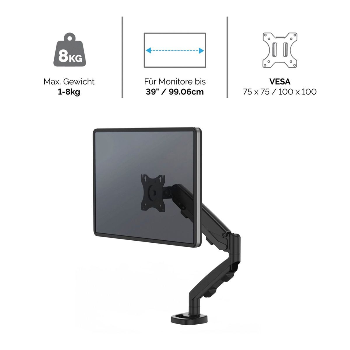 FELLOWES Monitor-Halterung Eppa Single Monitorarm