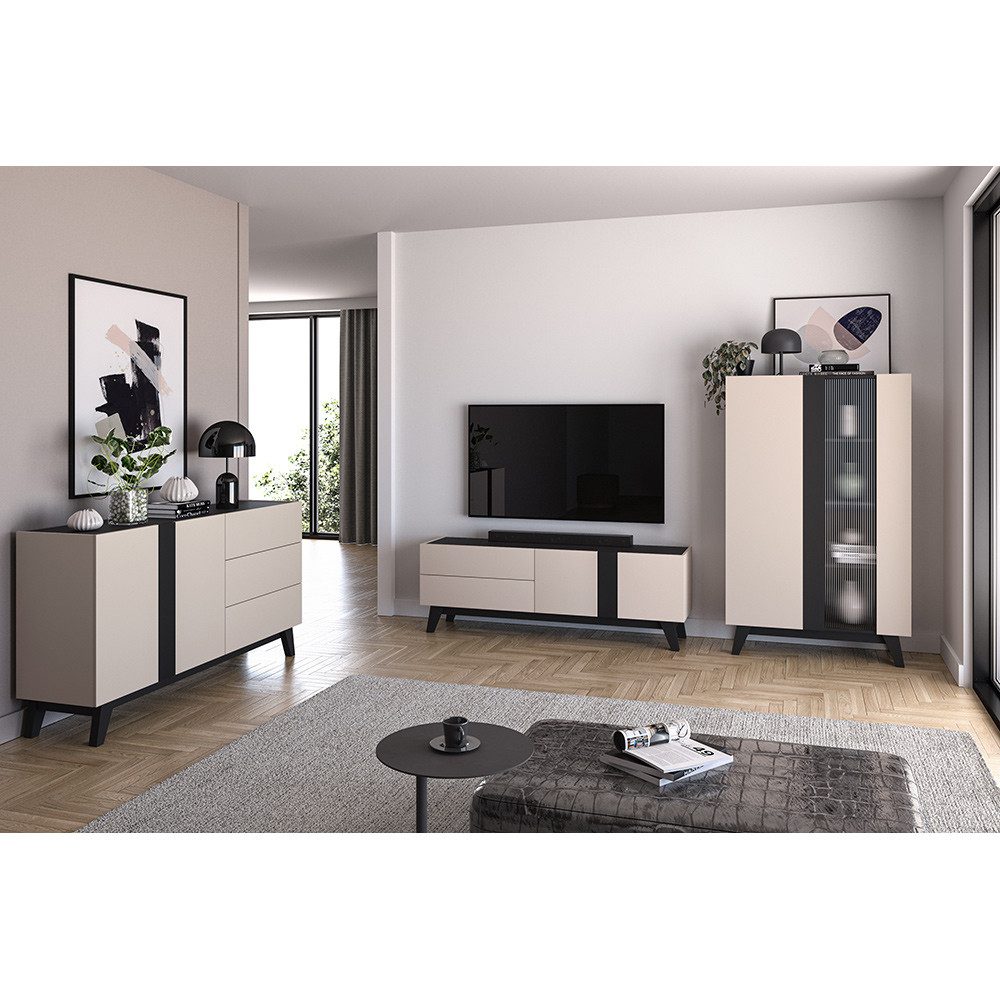 Lomadox Wohnzimmer-Set FRIONA-131, (Mega-Spar-Set, 3-St., Highboard Lowboar günstig online kaufen