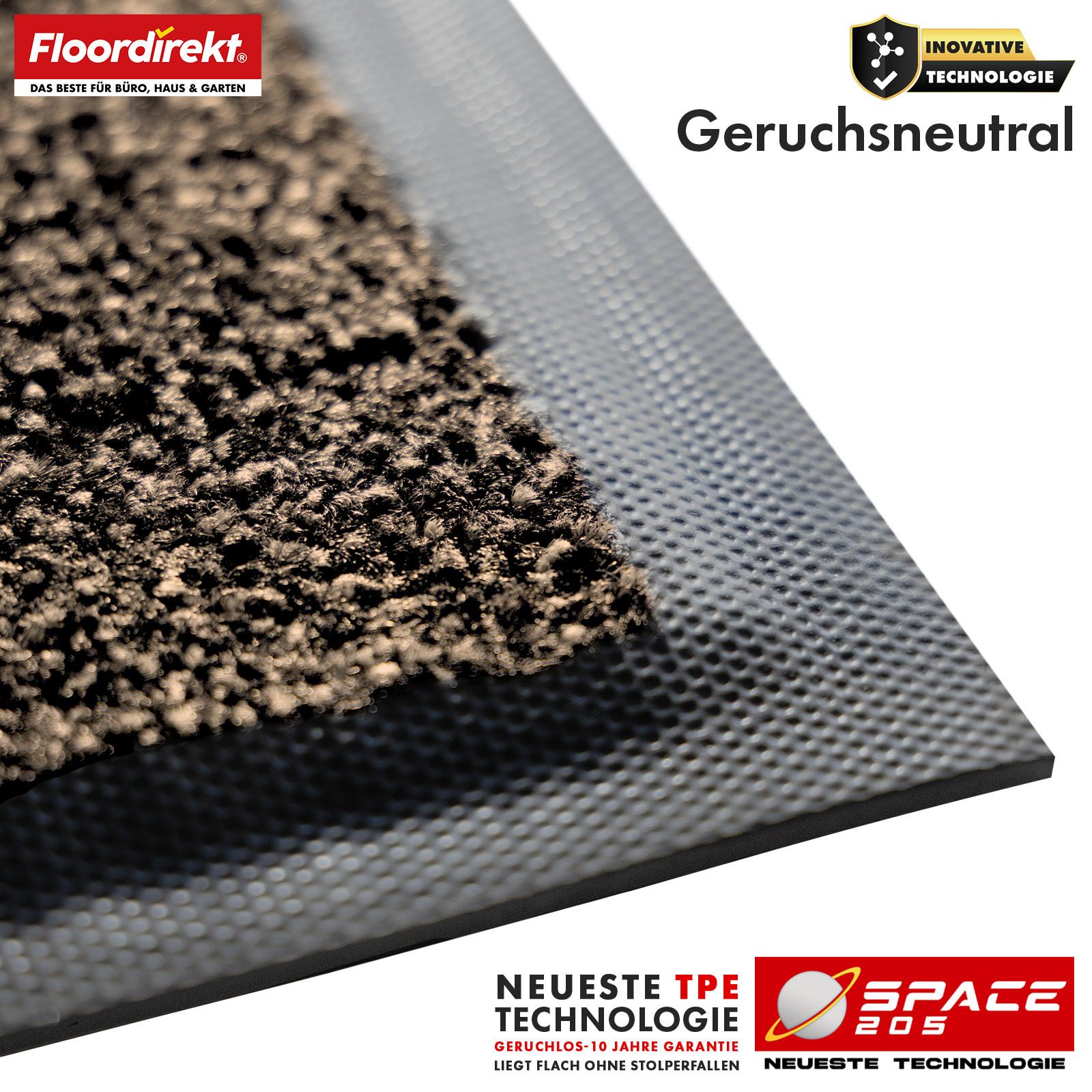 Floordirekt Fußmatte Space 205, Schmutzfangmatte hochabsorbierend - Matte Eingangsbereich, langlebig & rutschfest - Fußmatte innen/Schmutzfangmatte außen – Bild 4 von 5