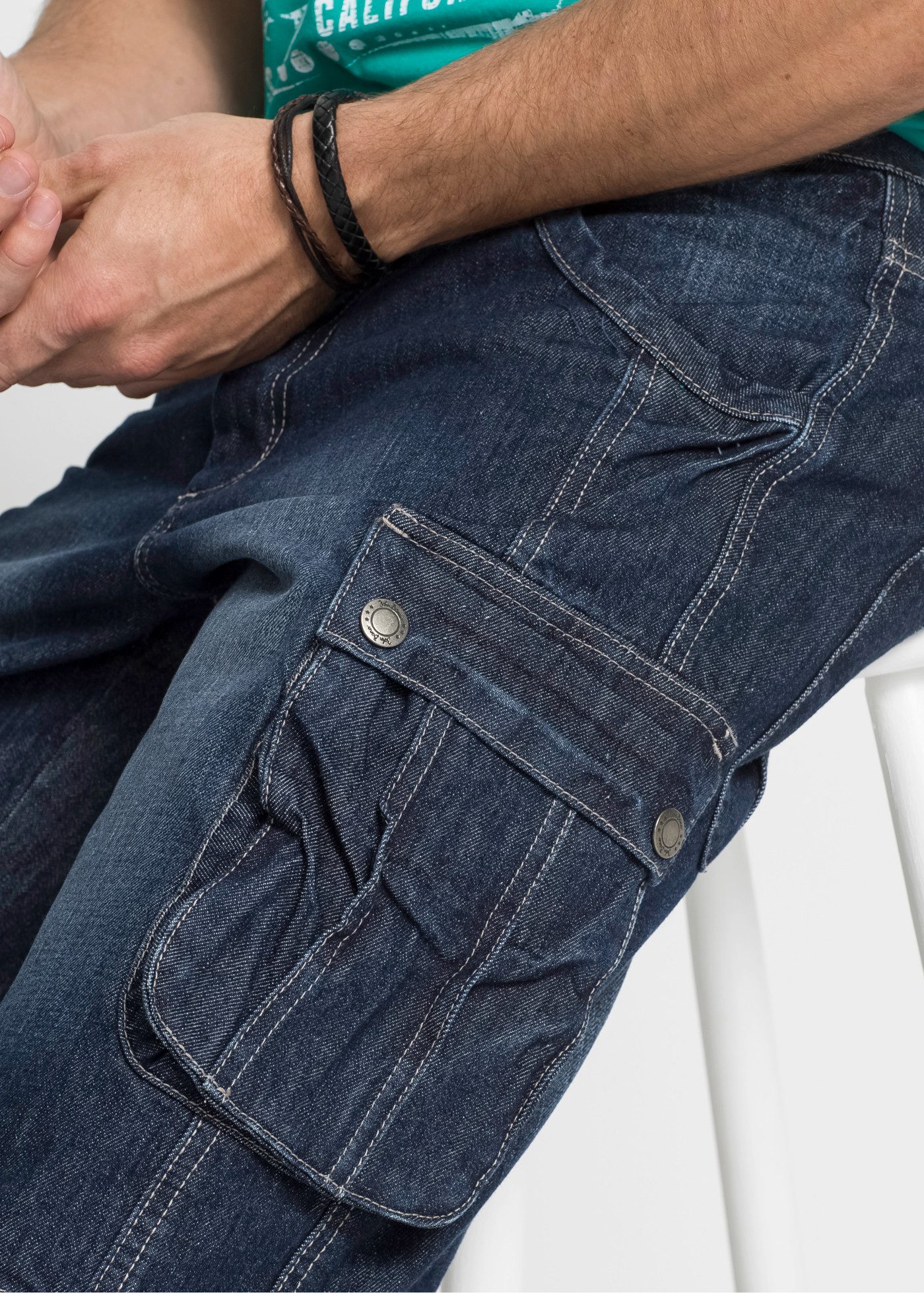 bonprix Bermudas mit Used-Effekt, regular fit, aus Baumwolle