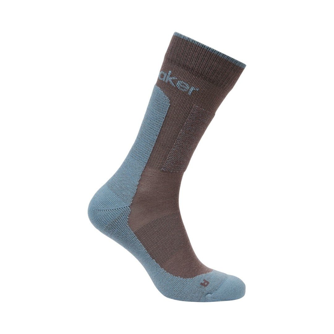 Icebreaker Wandersocken Crew Hike+ Medium (Merinowolle, strapazierfähig, leicht) burgund/blau