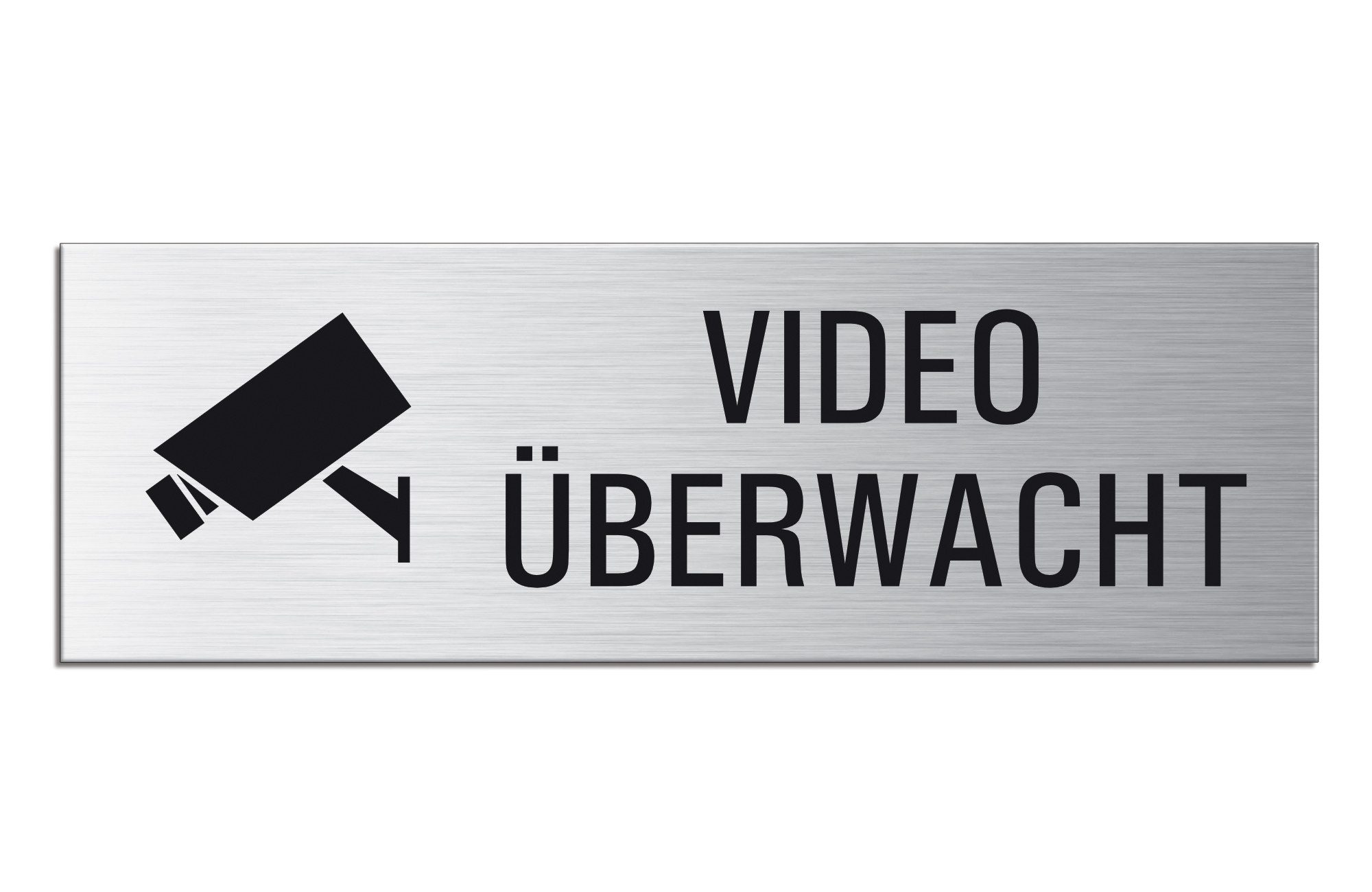 OFFORM DESIGN Hinweisschild Videoüberwacht Schild 240x80 mm Aluminium selbstklebend, (1 St)