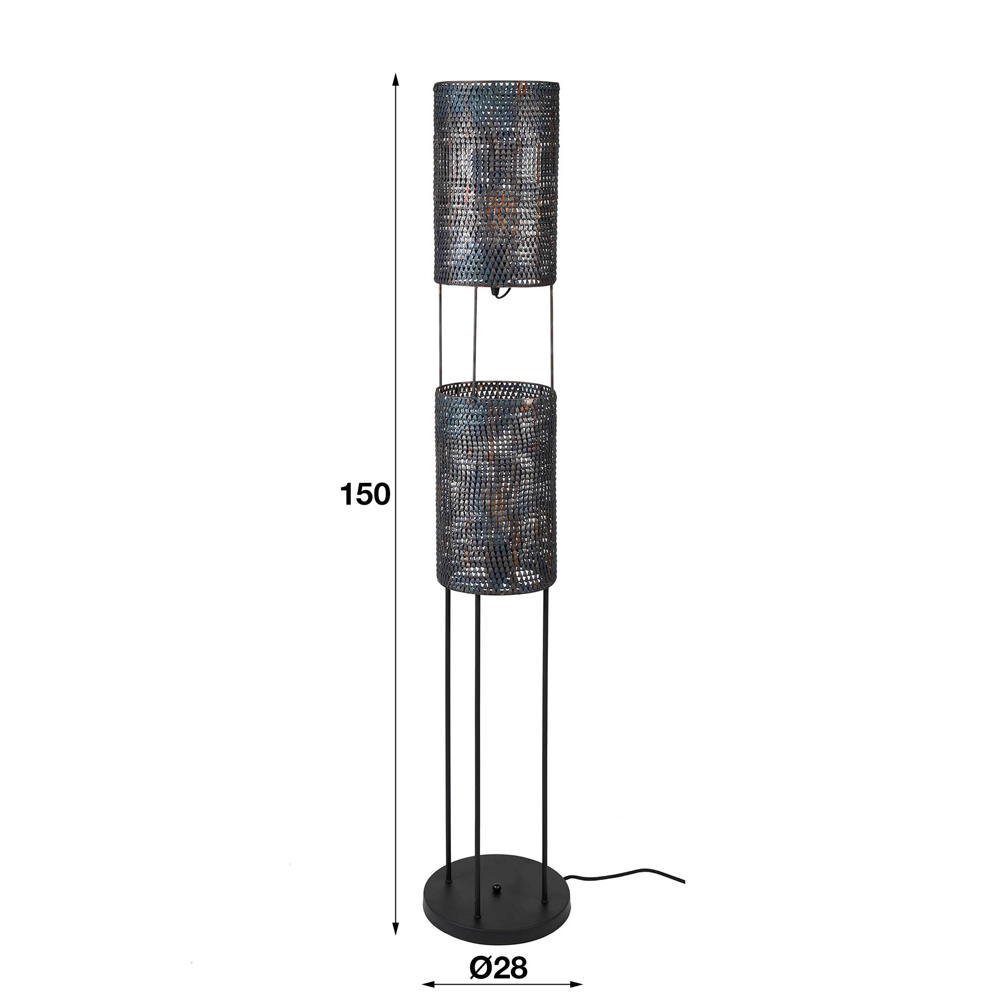 famlights Stehlampe, Lino Angabe, Stehlampe, enthalten: Braun Schwarz 2-flammig, in keine warmweiss, Leuchtmittel Standlampe Stehleuchte Nein, und E27