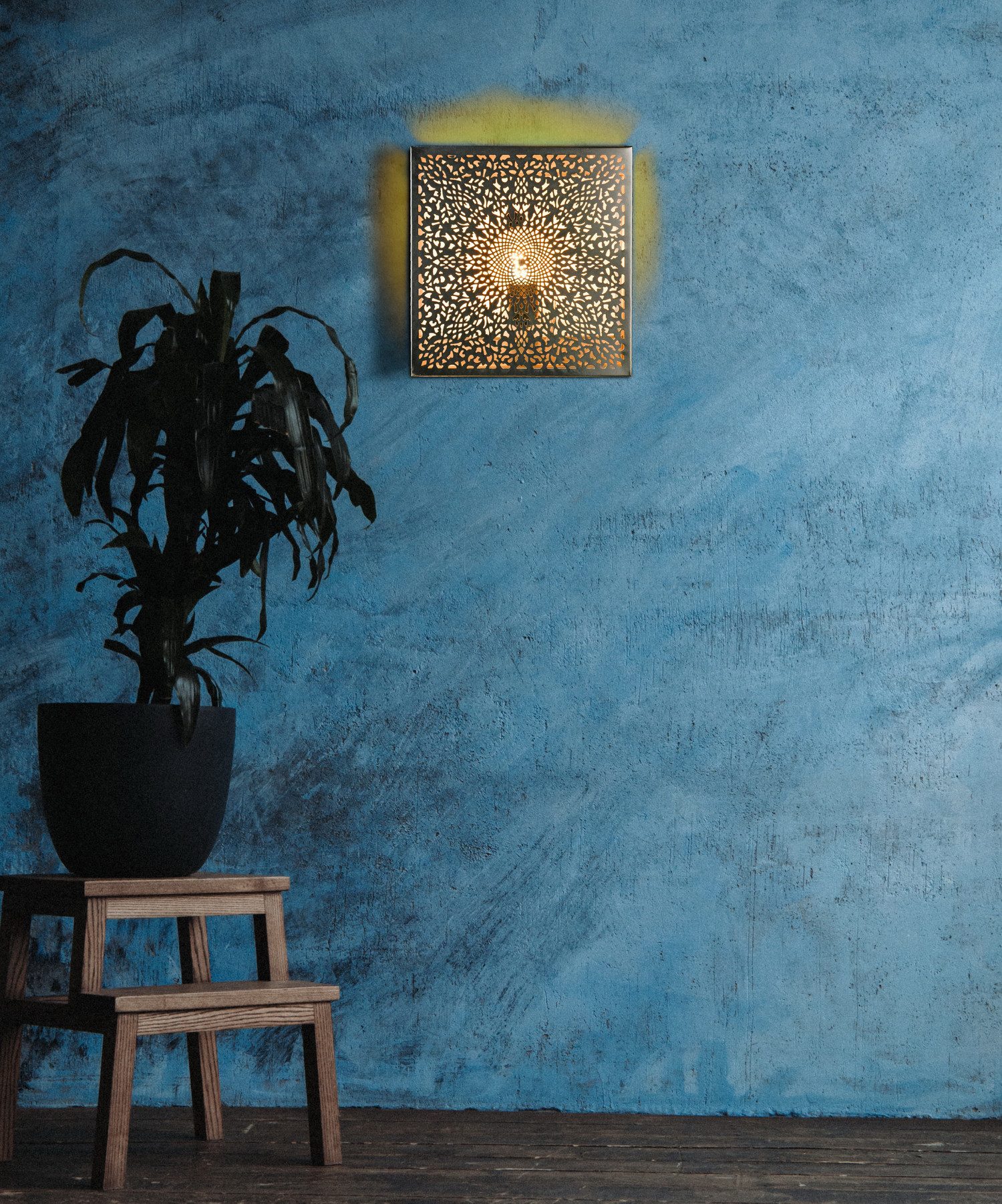 Marrakesch Orient & Mediterran Interior Wandleuchte Marokkanische Wandlampe Yakin aus Metall silber Boho 27 cm E27 Deko, Handarbeit