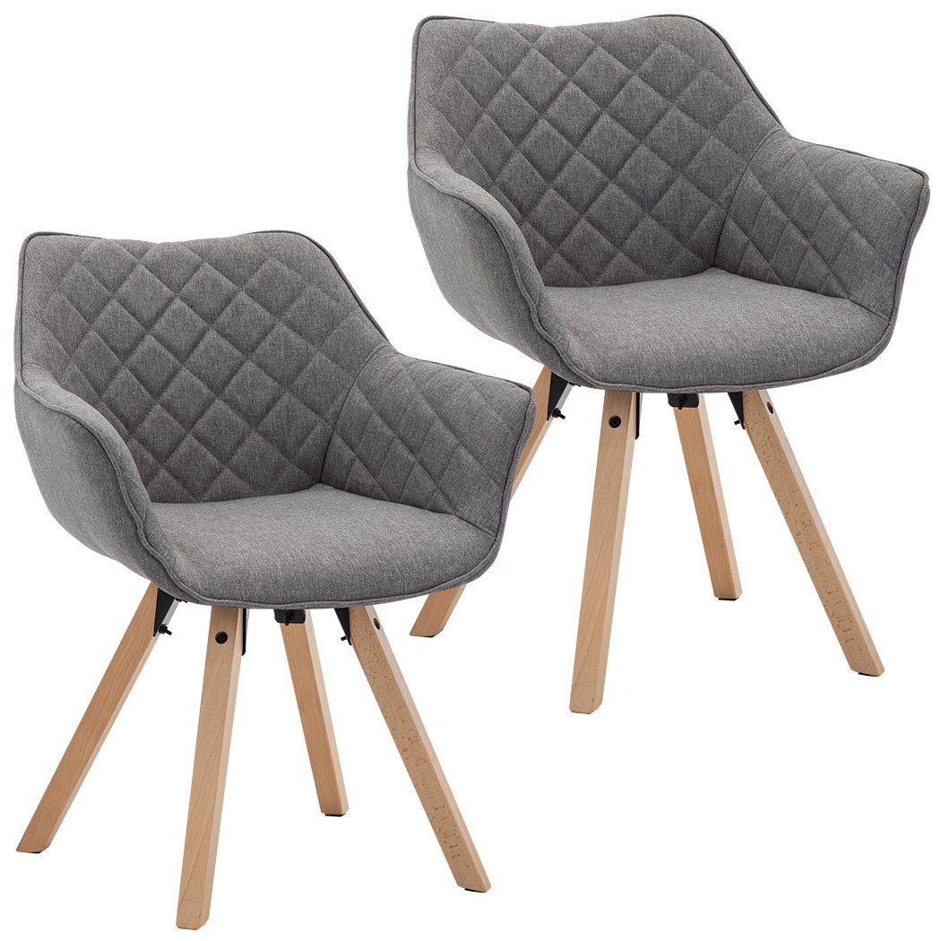 Duhome Esszimmerstuhl, 2er Set Stuhl Esszimmerstuhl Stoff Grau Polsterstuhl  Sessel Armlehnstuhl online kaufen | OTTO