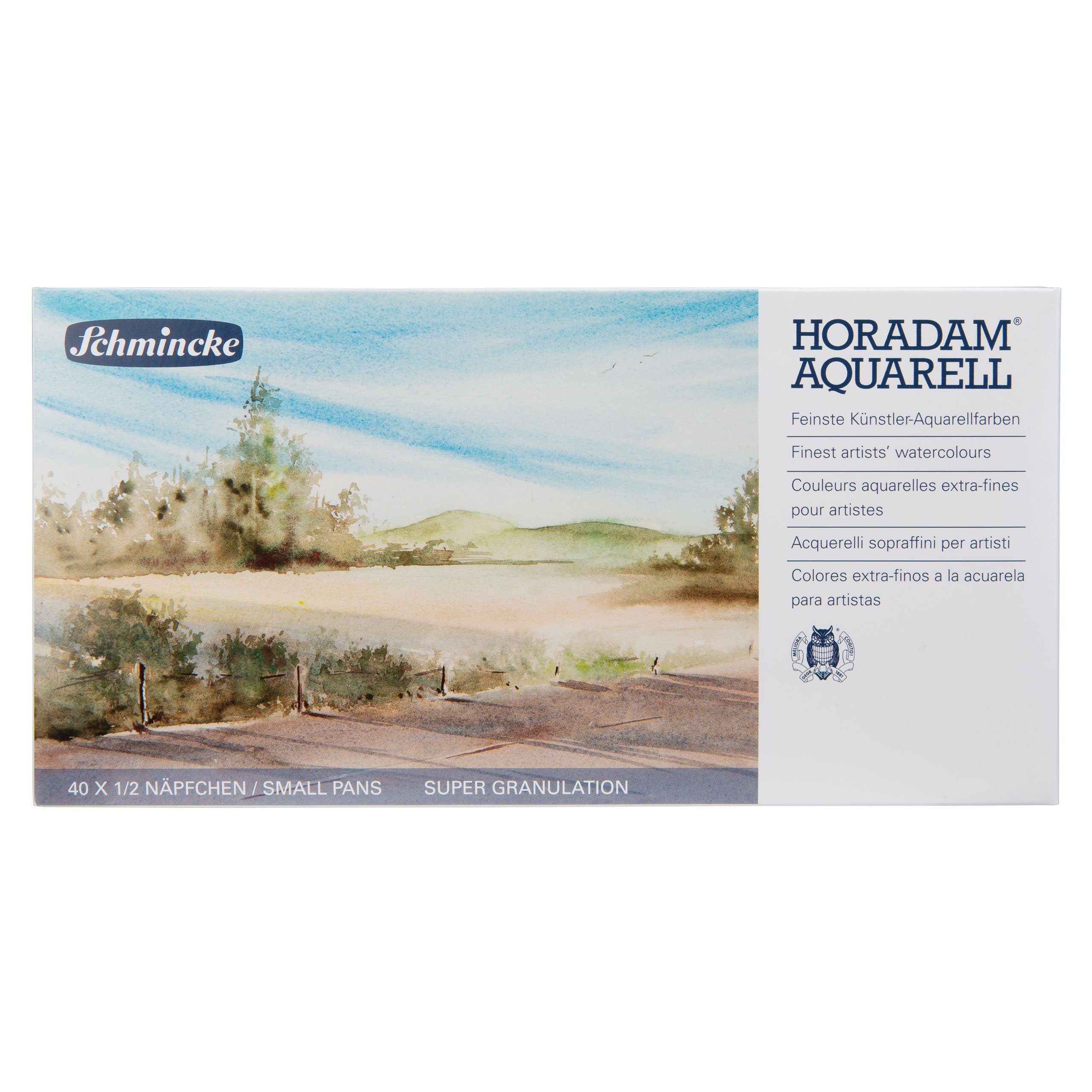 Schmincke Aquarellfarbe Horadam Malkasten - 40 x halbe Näpfchen Supergranulation 74 440 097
