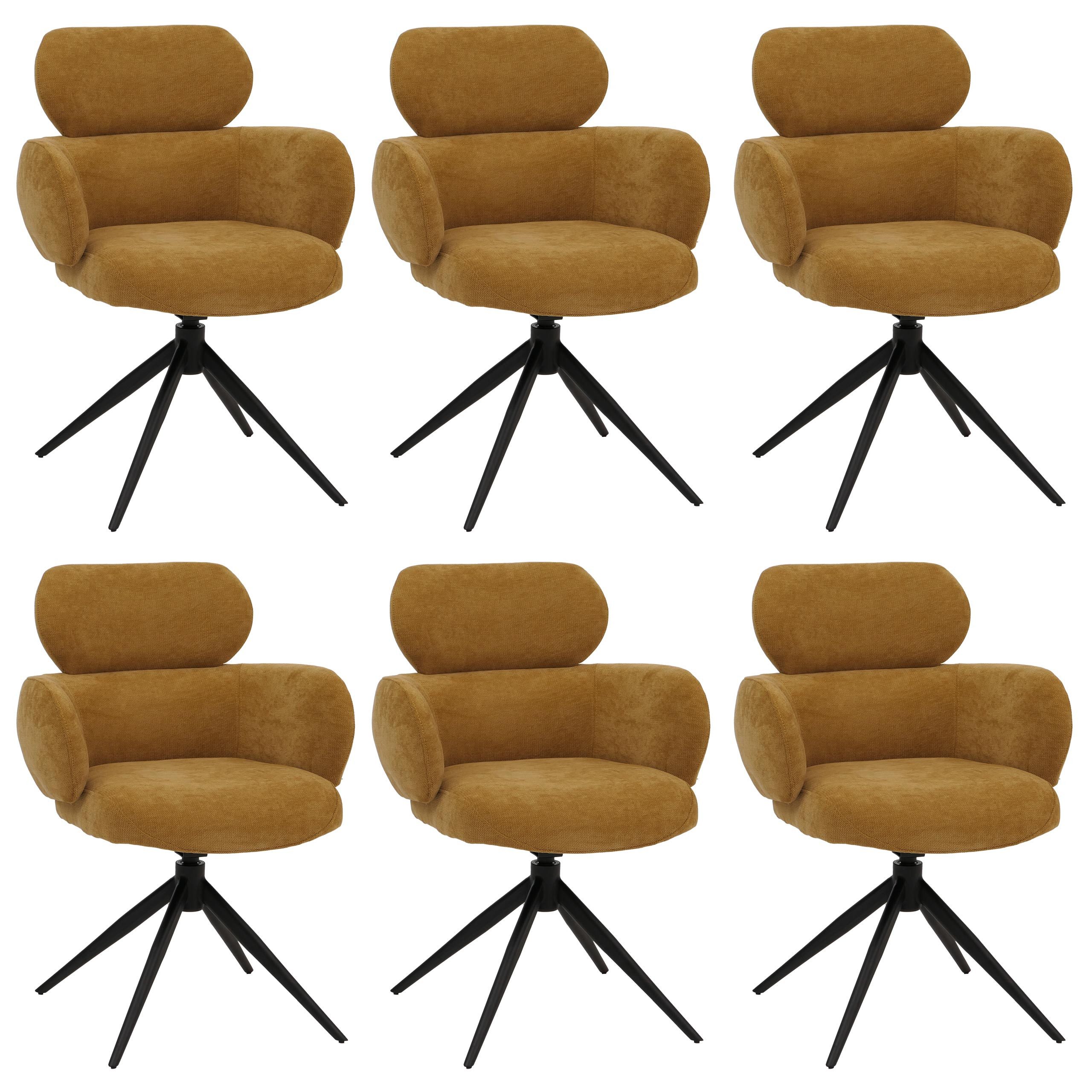 MCW Esszimmerstuhl MCW-O77-6 (Set, 6 St), Um 360° drehbar, Moderner Chenill günstig online kaufen
