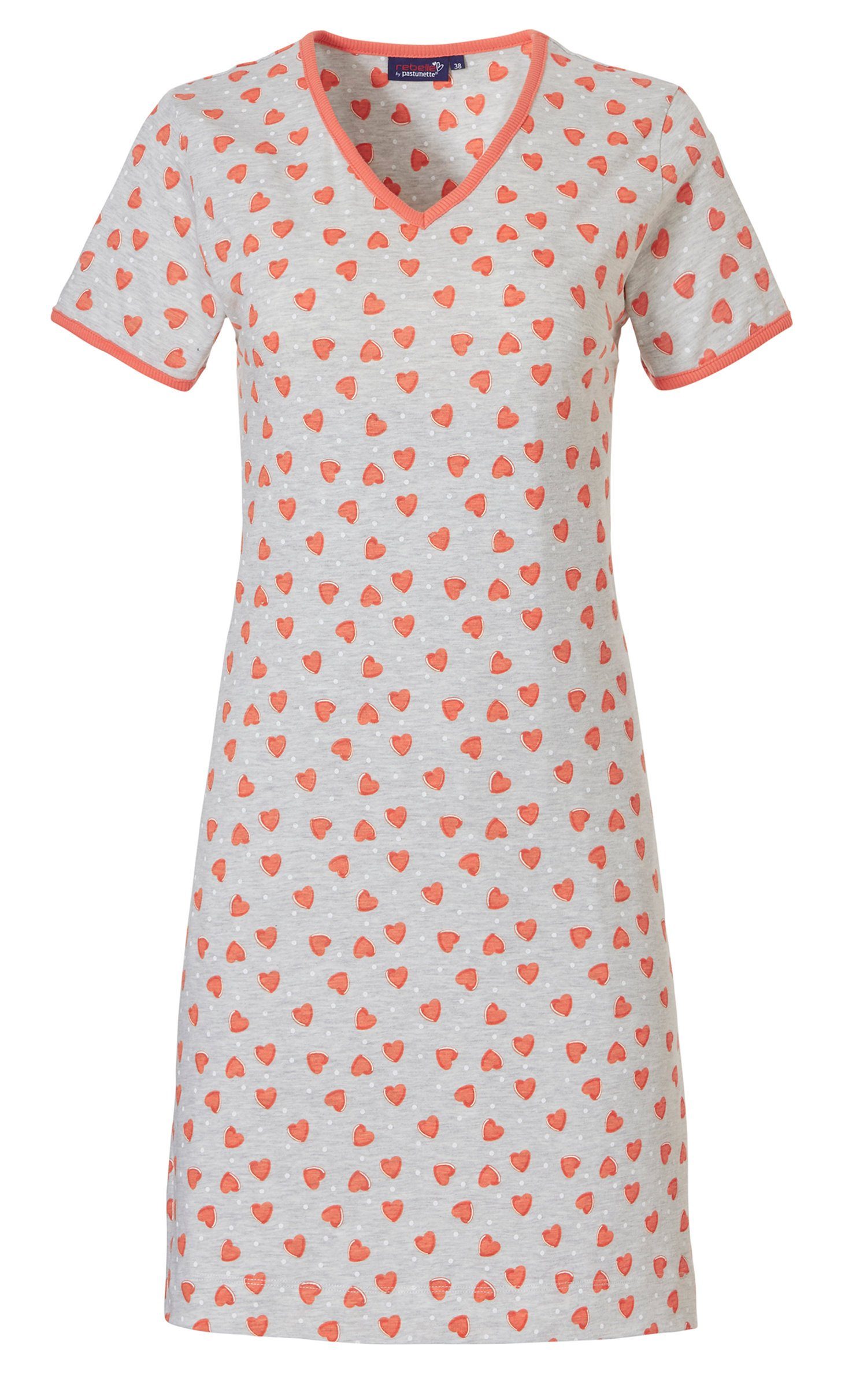 Rebelle Nachthemd Damen Schlafshirt Herz (1-tlg) Modisches Design