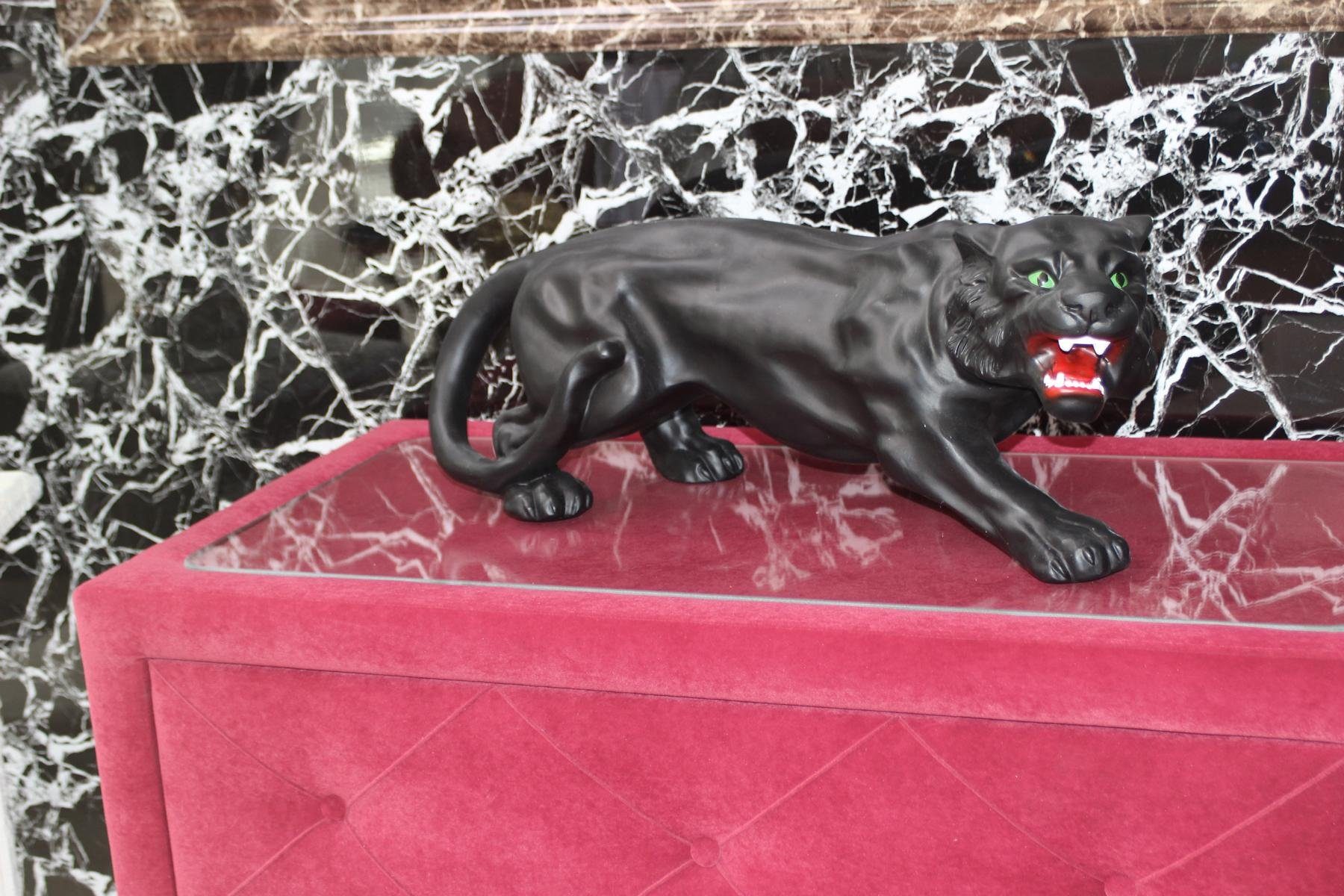 JVmoebel Skulptur Design Panther Figur Garten Statue Skulptur Figuren Skulpturen Sofort