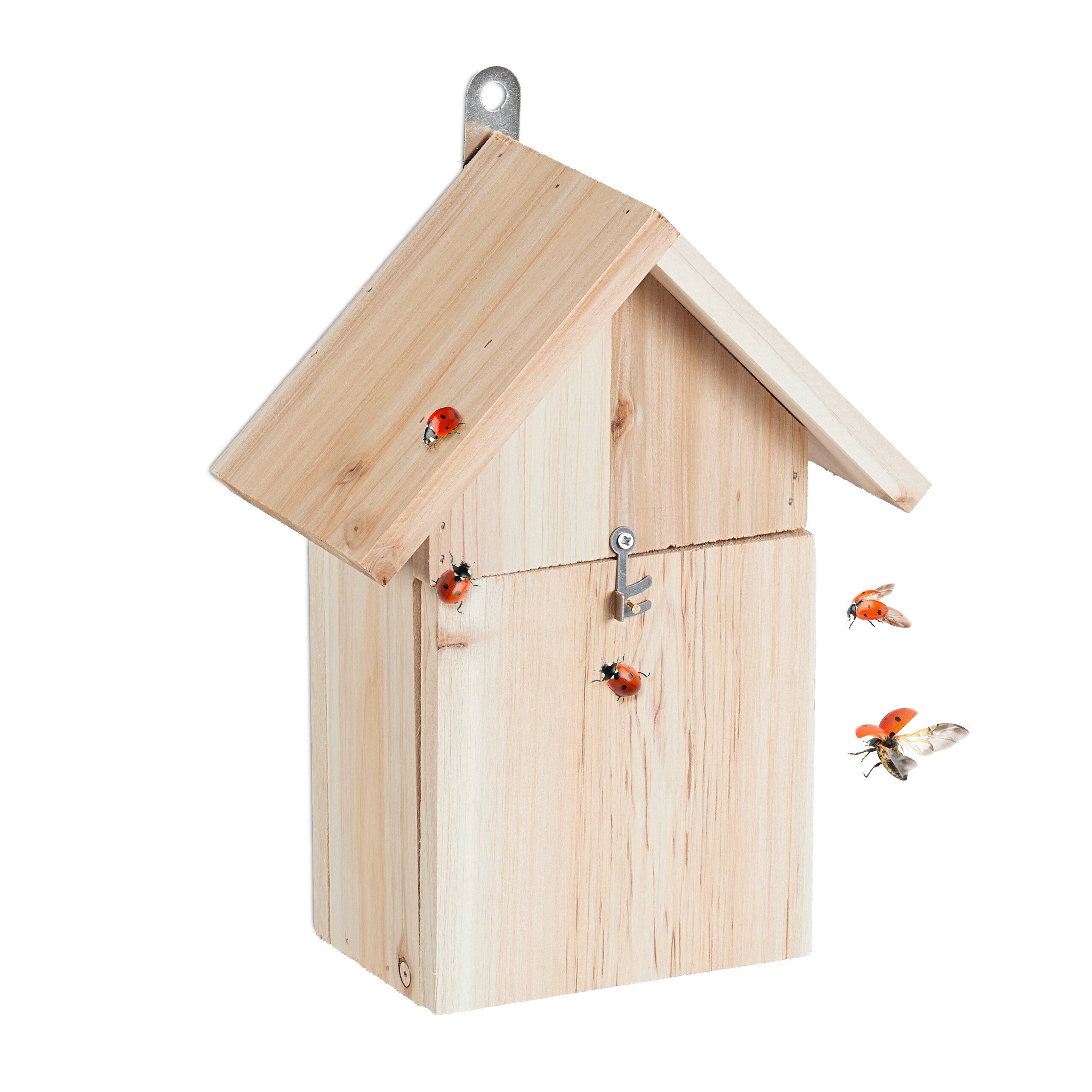 relaxdays Insektenhotel Marienkäferhaus aus Holz, (1-St)