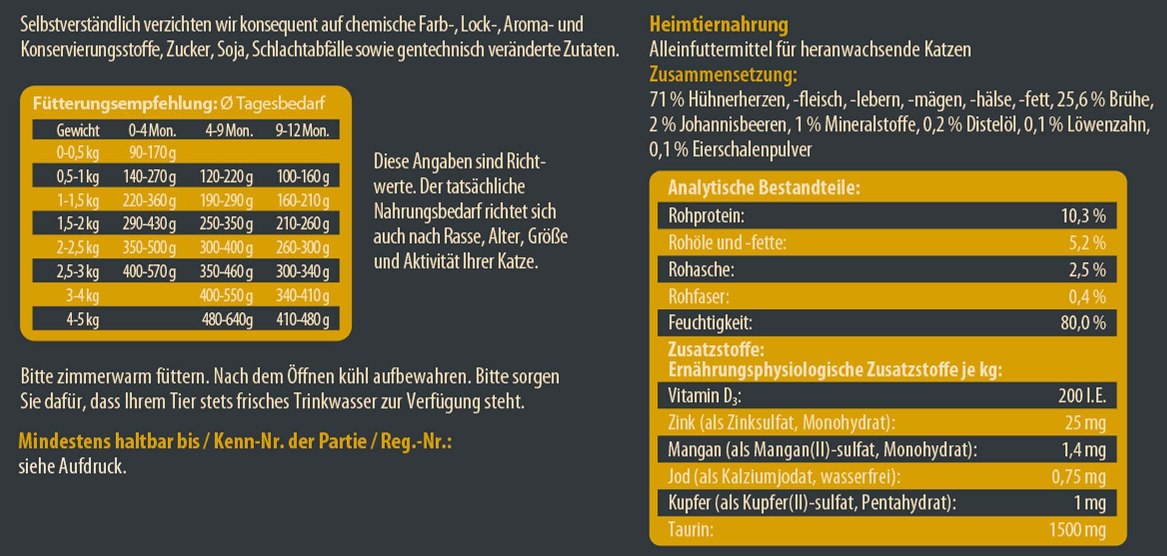 Dehner Wild Nature Hügelland Kitten Huhn, 6 x 200 / 400 g Dose Huhn, Nassfutter für: Katze, Nassfutter für heranwachsende Katzen, glutenfrei / zuckerfrei