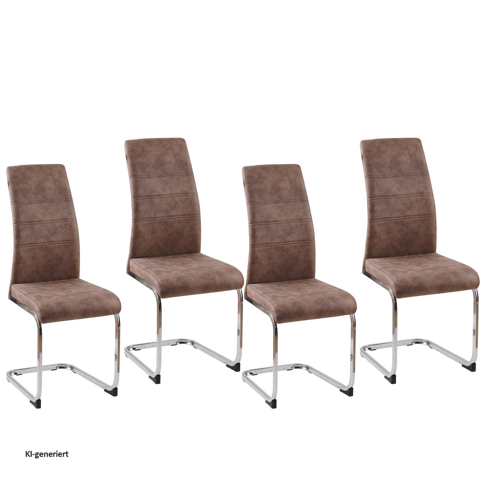 HTI-Line Freischwinger Schwingstuhl SallyC Braun 4er (Set, 4 St), Freischwinger Esszimmerstuhl
