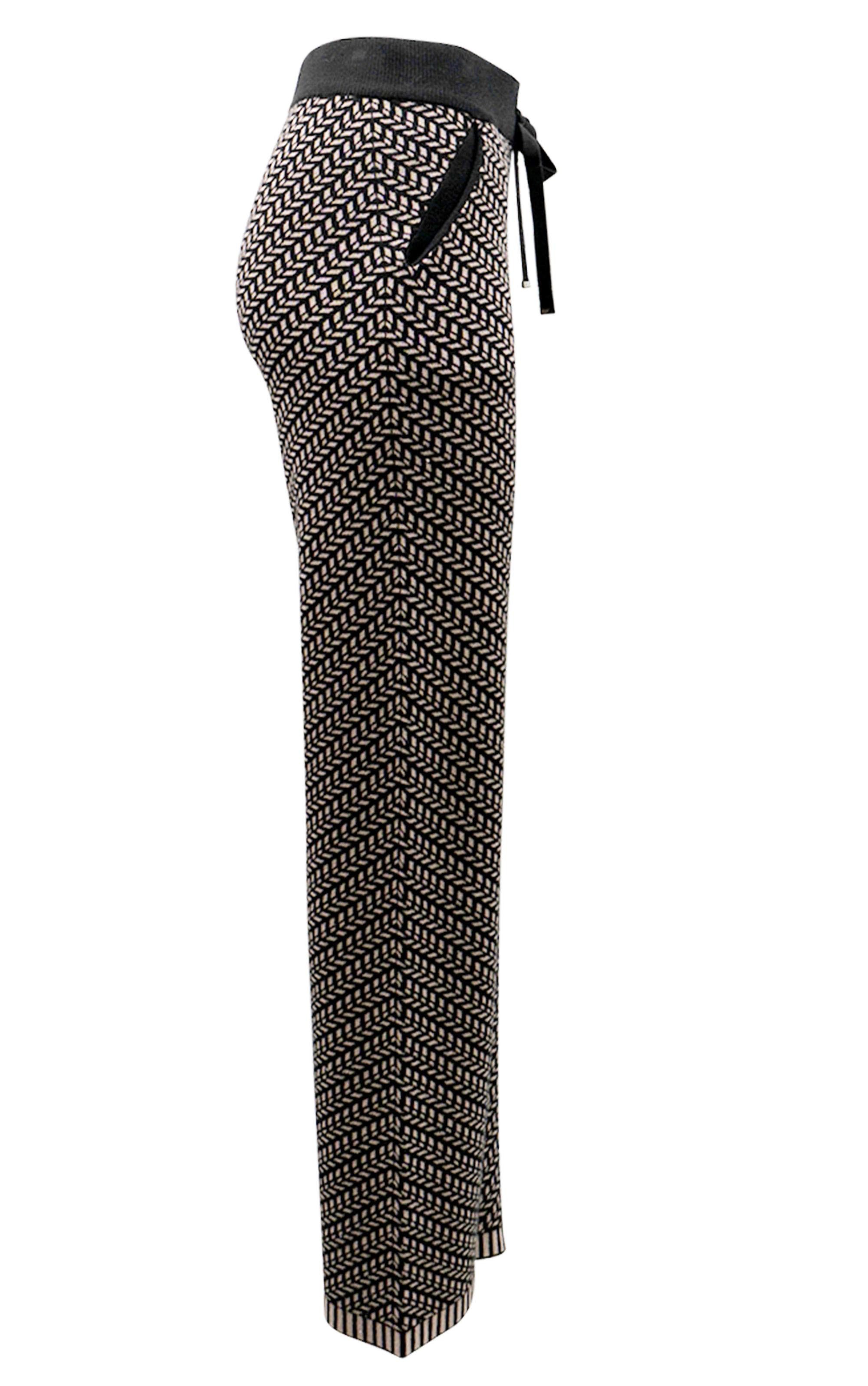 Passioni Strickhose Strick-Hose mit stylischem Fischgrätenmuster