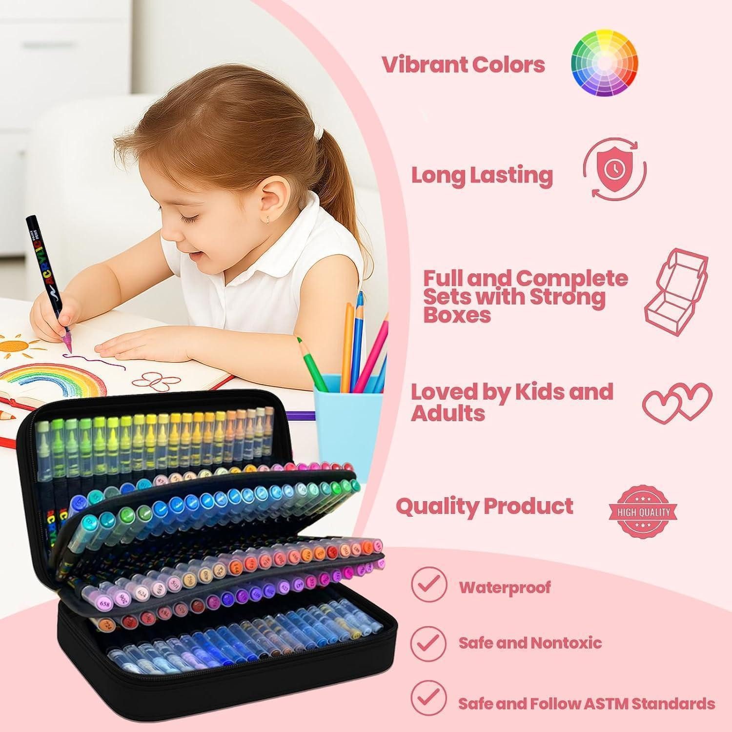 LuxusKollektion Marker Acrylstifte 120 Farben Pinselspitze wasserfest – Bild 3 von 5