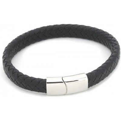 KARMA Lederarmband Herrenarmband geflochten schwarz (Geschenk für Ihn Herrenschmuck), Lederarmband Herrenarmband Armband für Männer