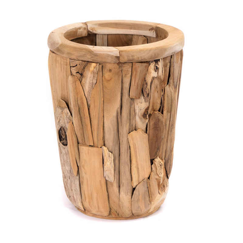 CREEDWOOD Wasserhyazinthenvase BODENVASE "VERDE", Treibholz, 60 cm, Großer Teak Übertopf