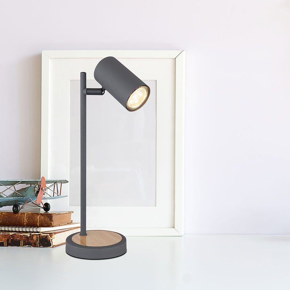 GLOBO LIGHTING Tischleuchte, Leuchtmittel nicht inklusive, Tischlampe Schreibtischlampe Beistellleuchte beweglich chrom weiß