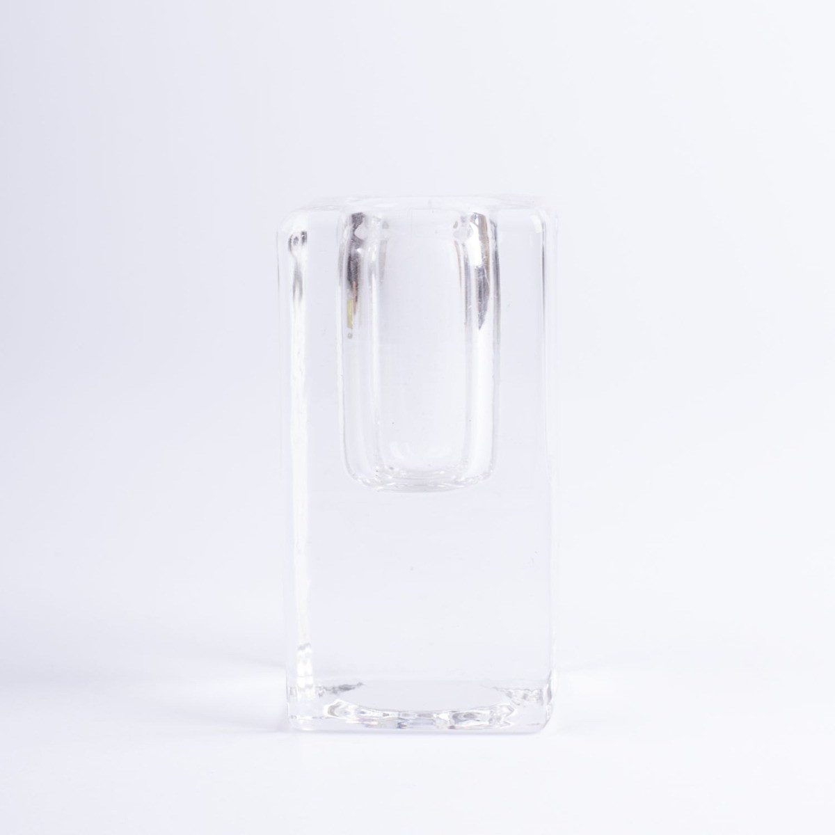 INNA-Glas Kerzenhalter Eckiger Glasleuchter SOLUNA für Spitzkerzen, transparent, 4x4x8 cm