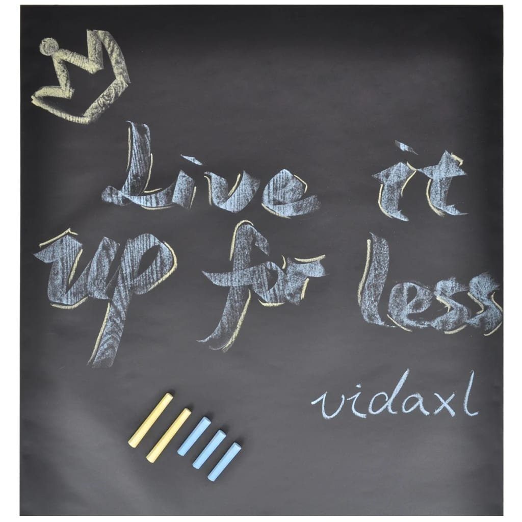vidaXL Tafelfolie aus PVC in Schwarz. Abmessungen (LxB) 200x45 cm, (2er-Set)