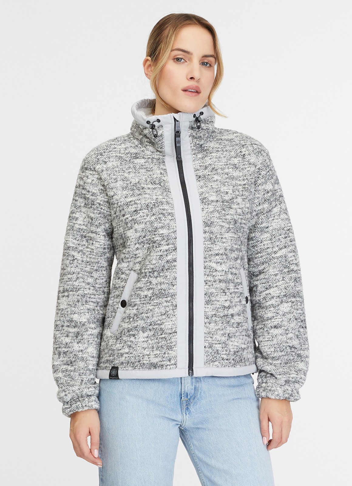 Ragwear Strickjacke Damen Nordicka Bonded mit Teddyfell innen