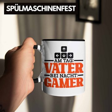 Trendation Tasse Tasse Vatertag "Am Tag Vater Bei Nacht Gamer" Lustiges Geschenk für Ga