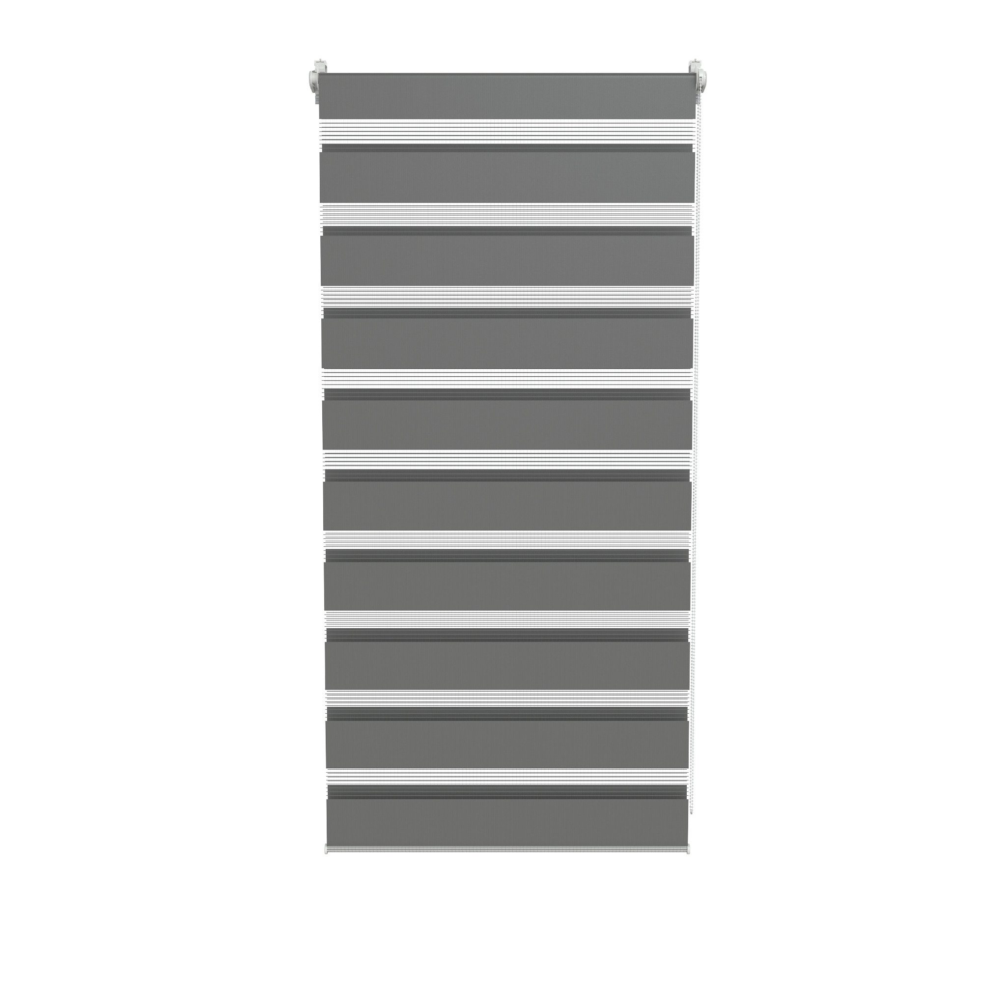 Doppelrollo Verdunkelungsrollo, einfach zu montieren, Schwarz/Grau/Weiß, FIVMEN, Zebrarollo Rollos ür Wohnzimmer Küche Büro lichtdurchlässig