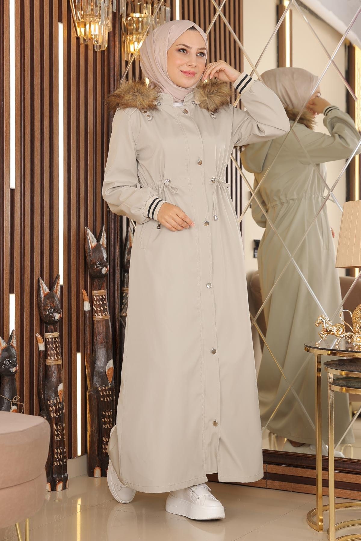 MODAMİHRAM Winterjacke Große Größe Kapuzenrippenjacke günstig online kaufen
