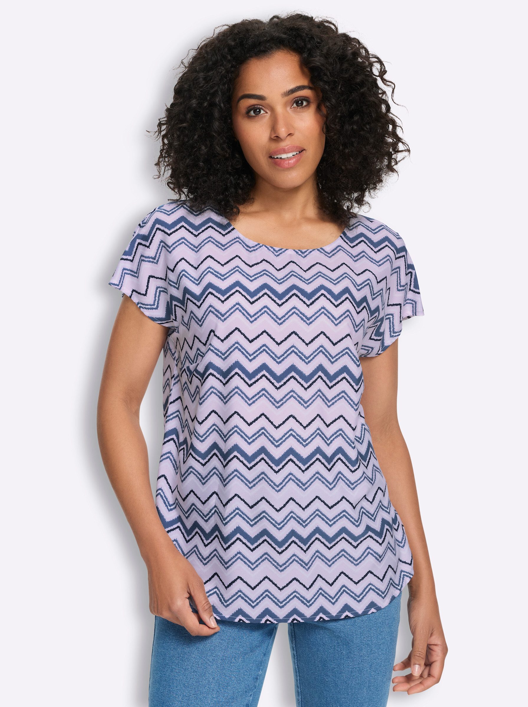 Klassische Bluse Schlupfbluse Kurzarm