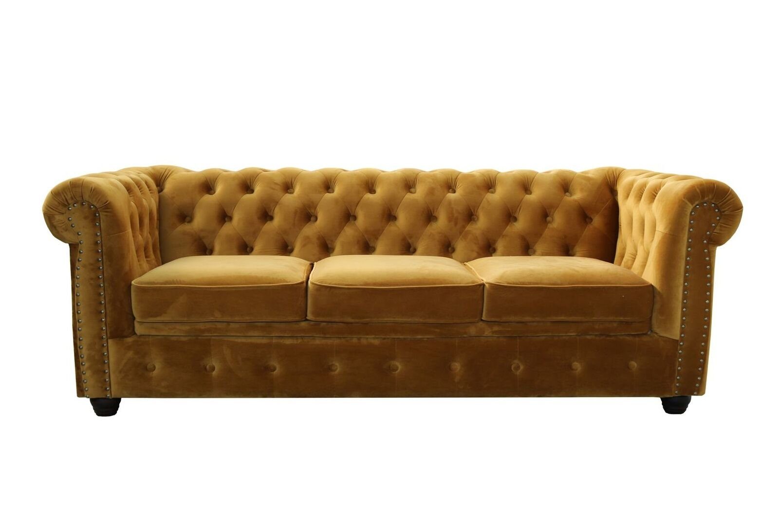 JVmoebel Sofa Chesterfield Oranger 3-Sitzer Sofa Luxus Couch Stilvolles Design Neu, Made in Europe