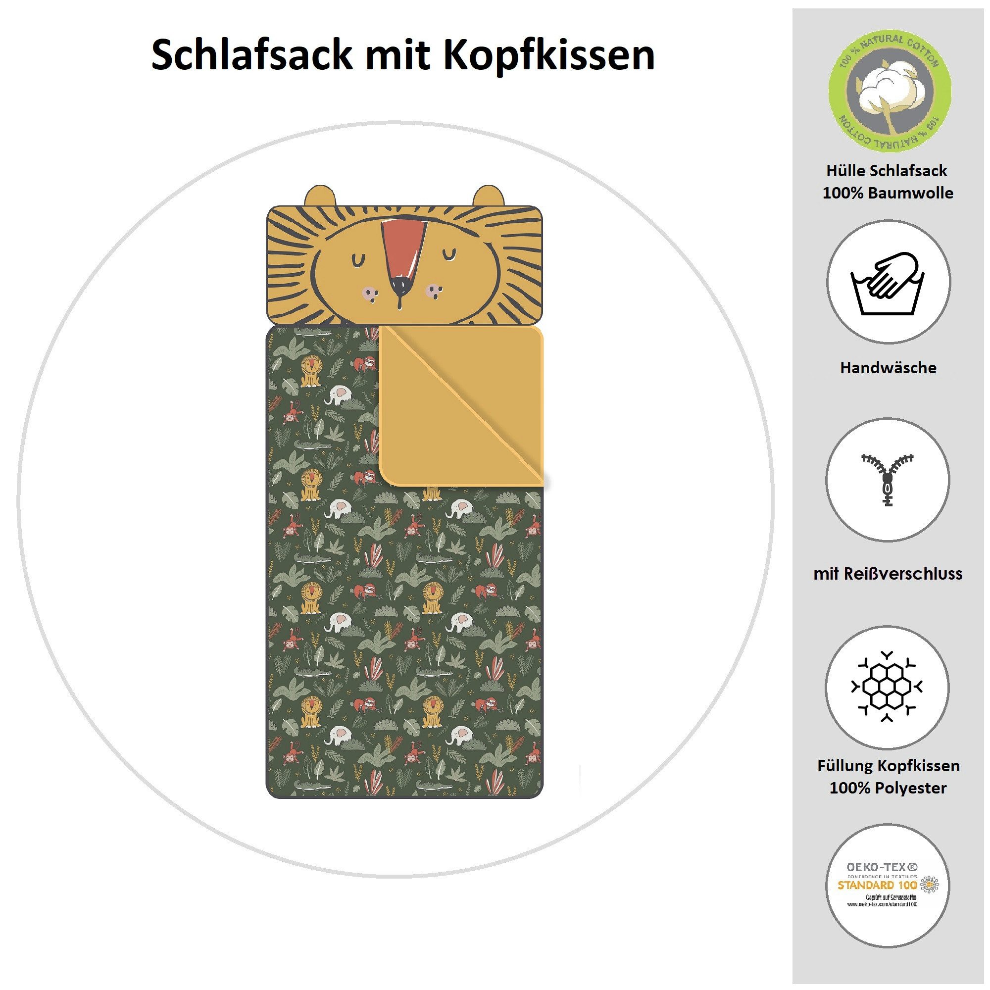 Familando Kinderschlafsack "Dschungelfieber" Indoor Schlafsack mit günstig online kaufen