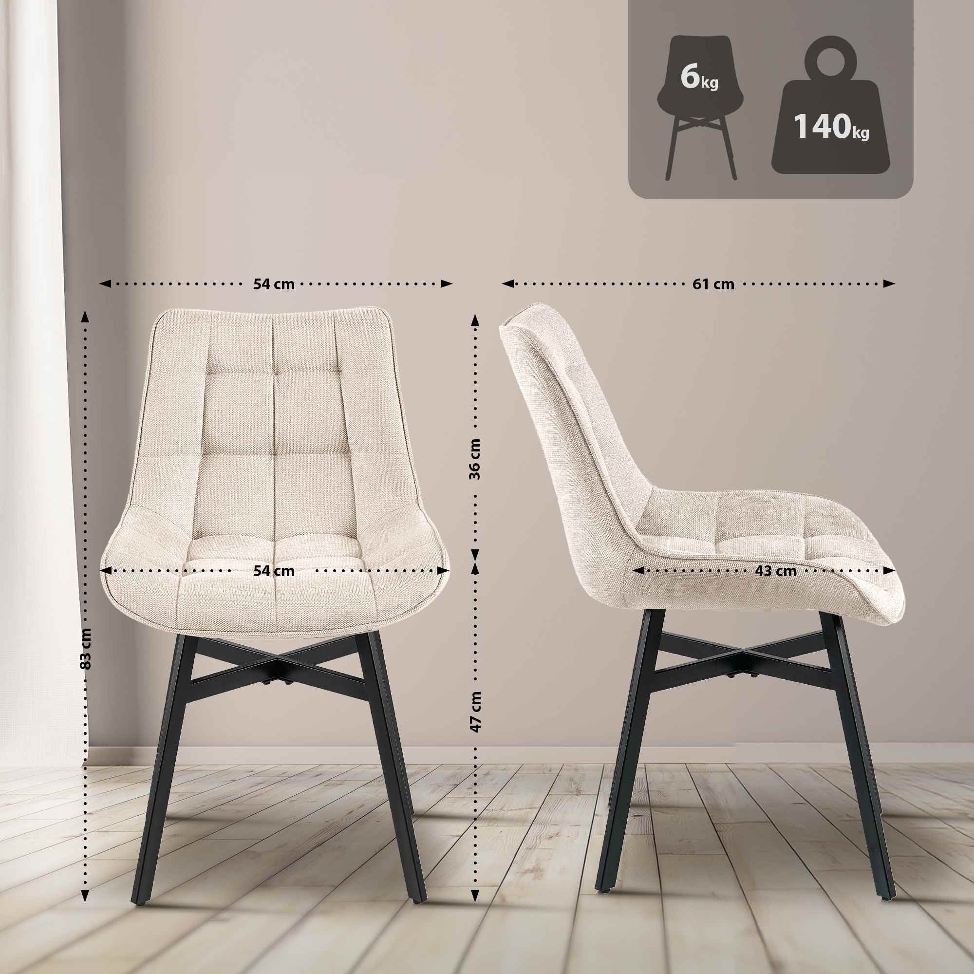 CLP Esszimmerstuhl Colby, mit Stoff- oder Samtbezug, bis 140 kg günstig online kaufen