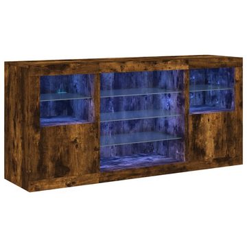 vidaXL Sideboard Sideboard mit LED-Leuchten Räuchereiche 142,5x37x67 cm (1 St)