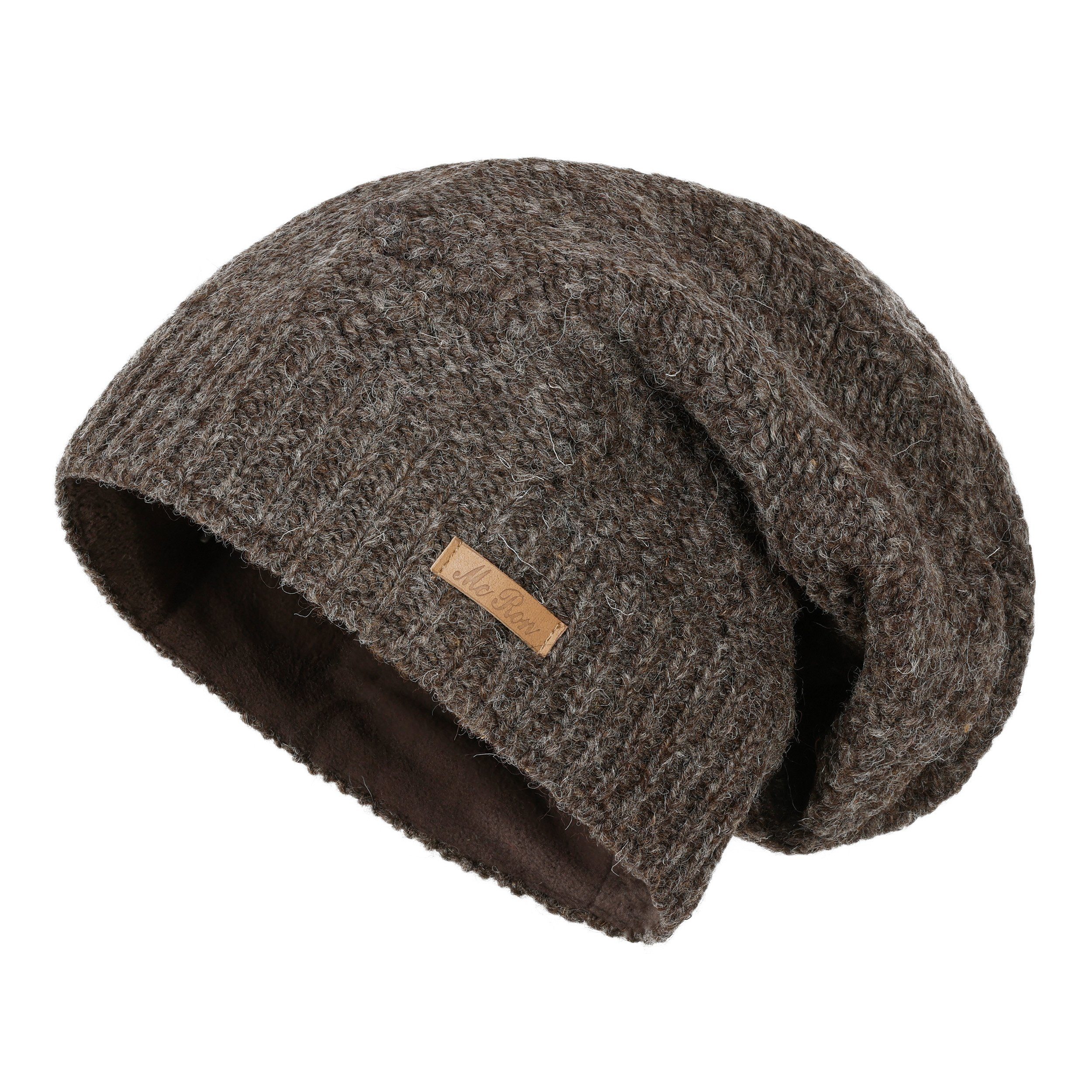 McRon Beanie Wollmütze Modell Lina gefüttert mit Fleece, hoher Schurwollant günstig online kaufen