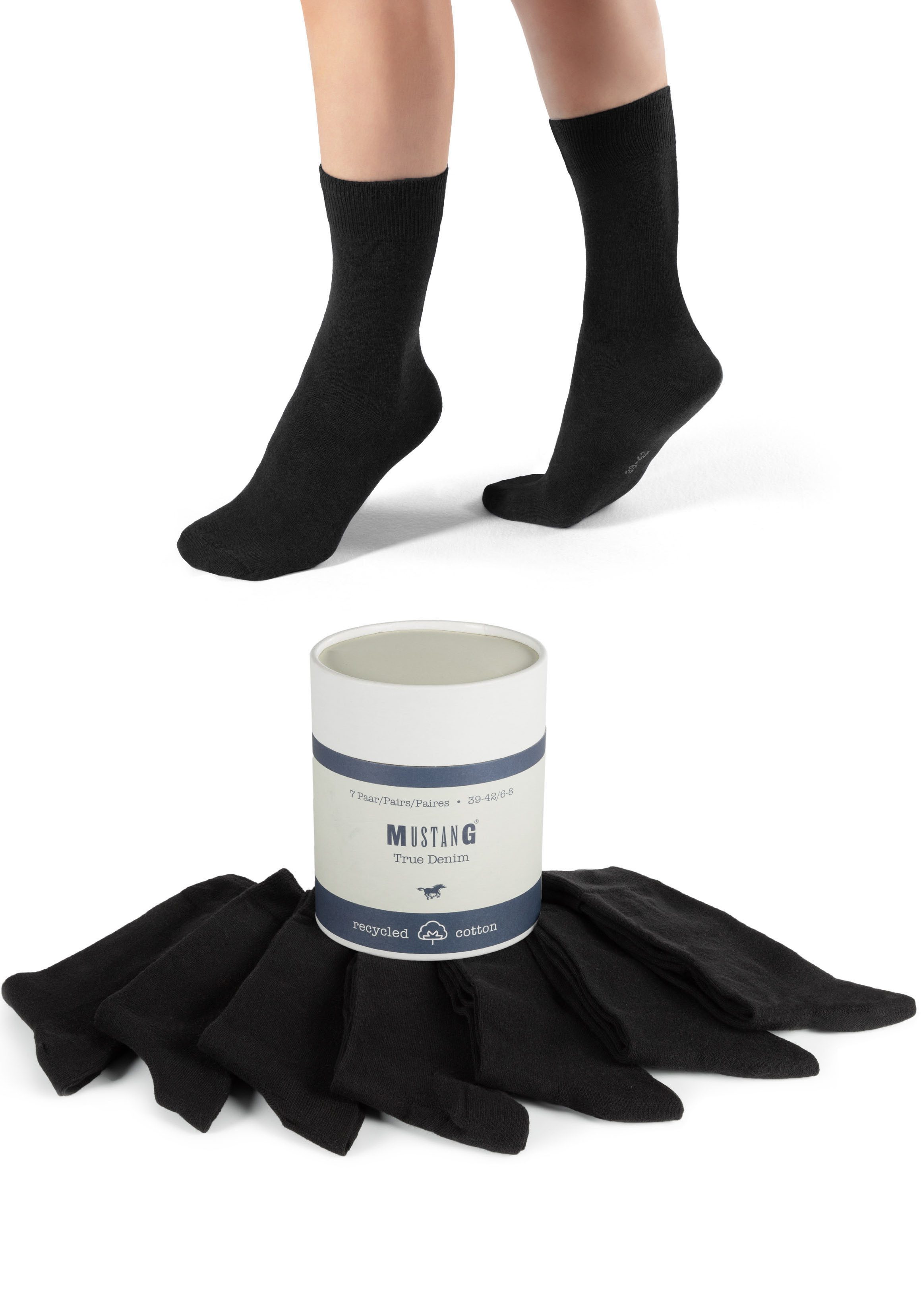 MUSTANG Socken casual (7-Paar) mit weichen Zehennähten günstig online kaufen