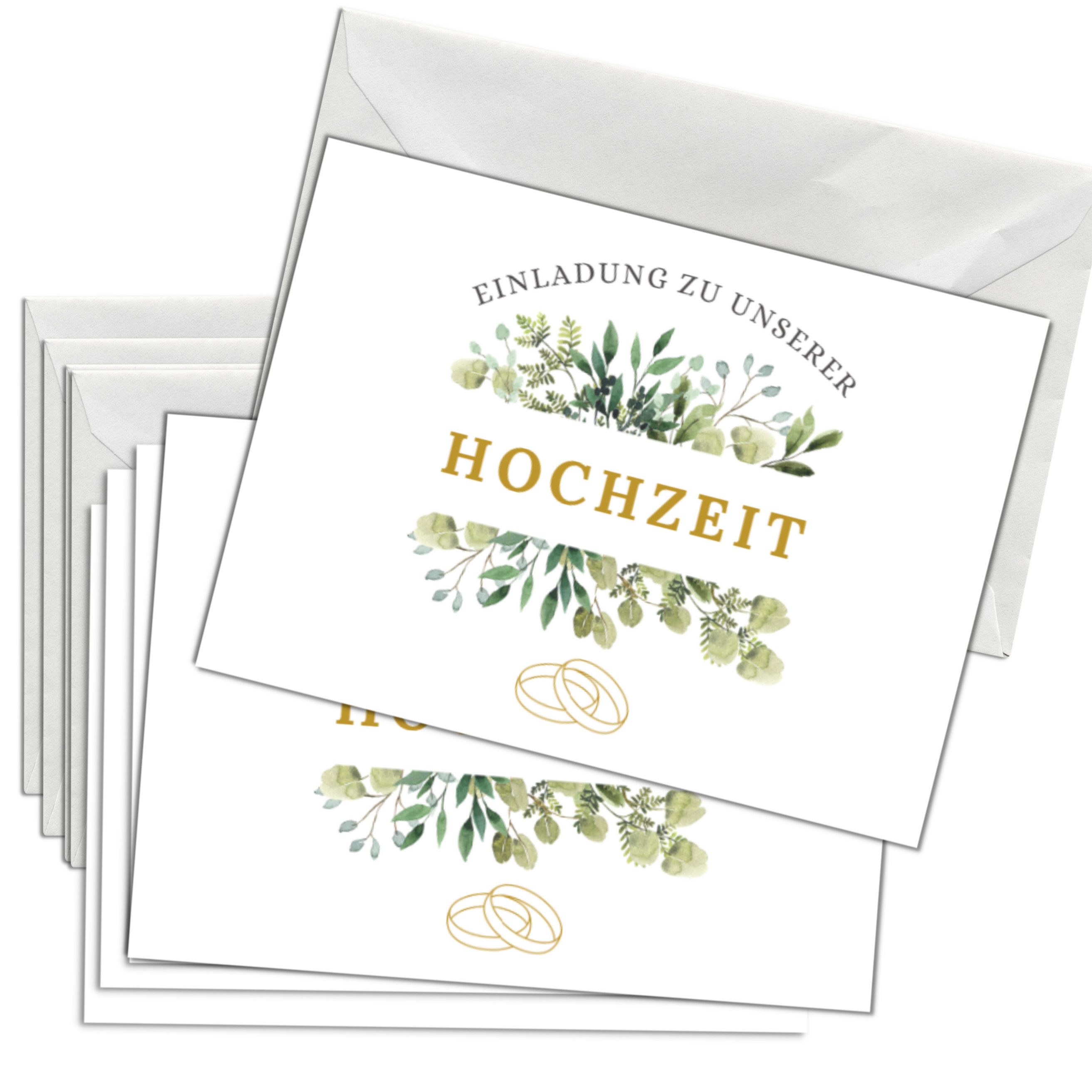 Briefzauber Einladungskarten 12x Hochzeit Einladungskarten mit 12x Umschlägen