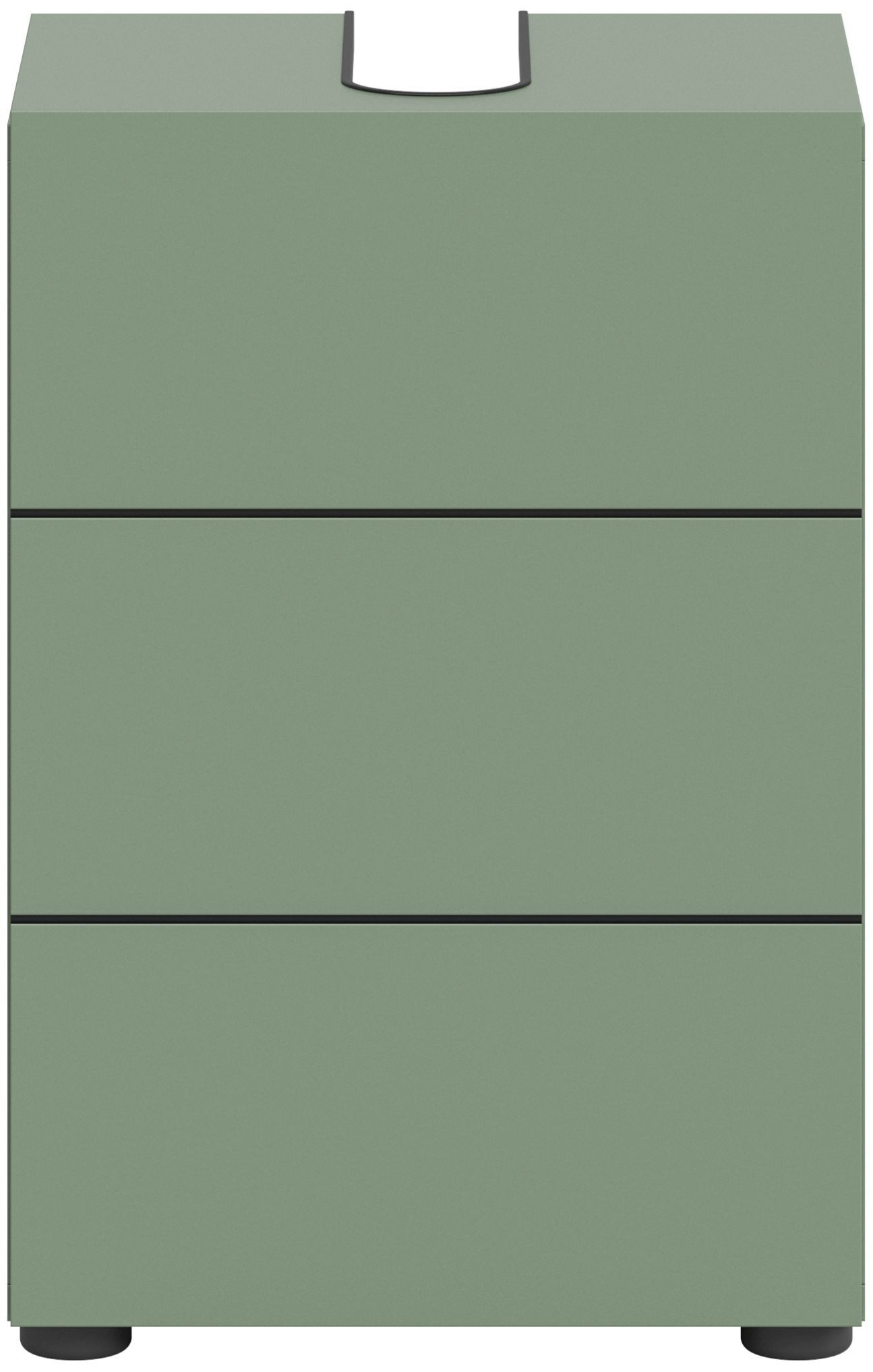 xonox.home Waschbeckenschrank in Smoke Green Nachbildung und schwarz B/H/T: günstig online kaufen