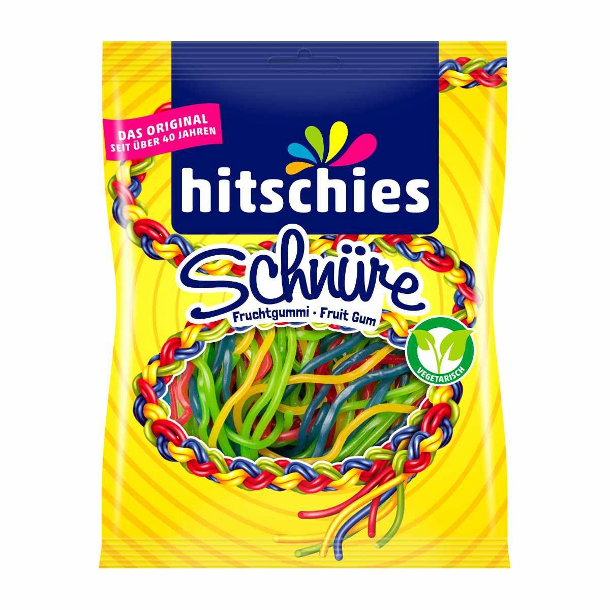 hitschies Süßigkeit, Hitschies bunte Schnüre fruchtige Schnüre mit vier Früchten 125g
