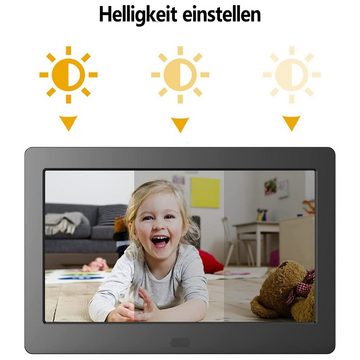 KINSI Digitaler Fotorahmen 7" / 18cm, spielt Filme/Musik/Bilder ab Digitaler Bilderrahmen (mit Fernbedienung, unterstützt 32G Speicher, 1024 x 600 Auflösung)