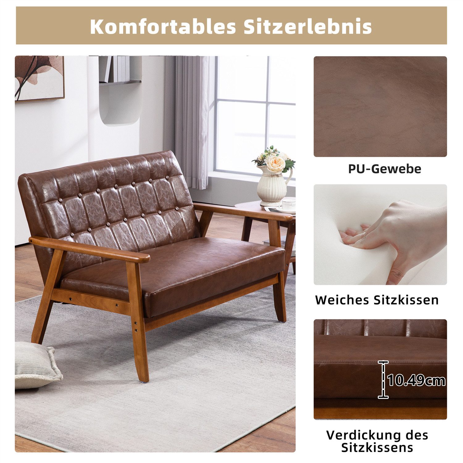 GLP Loungesofa 2-Sitzer mit Schwammauflage, bequem, günstig online kaufen
